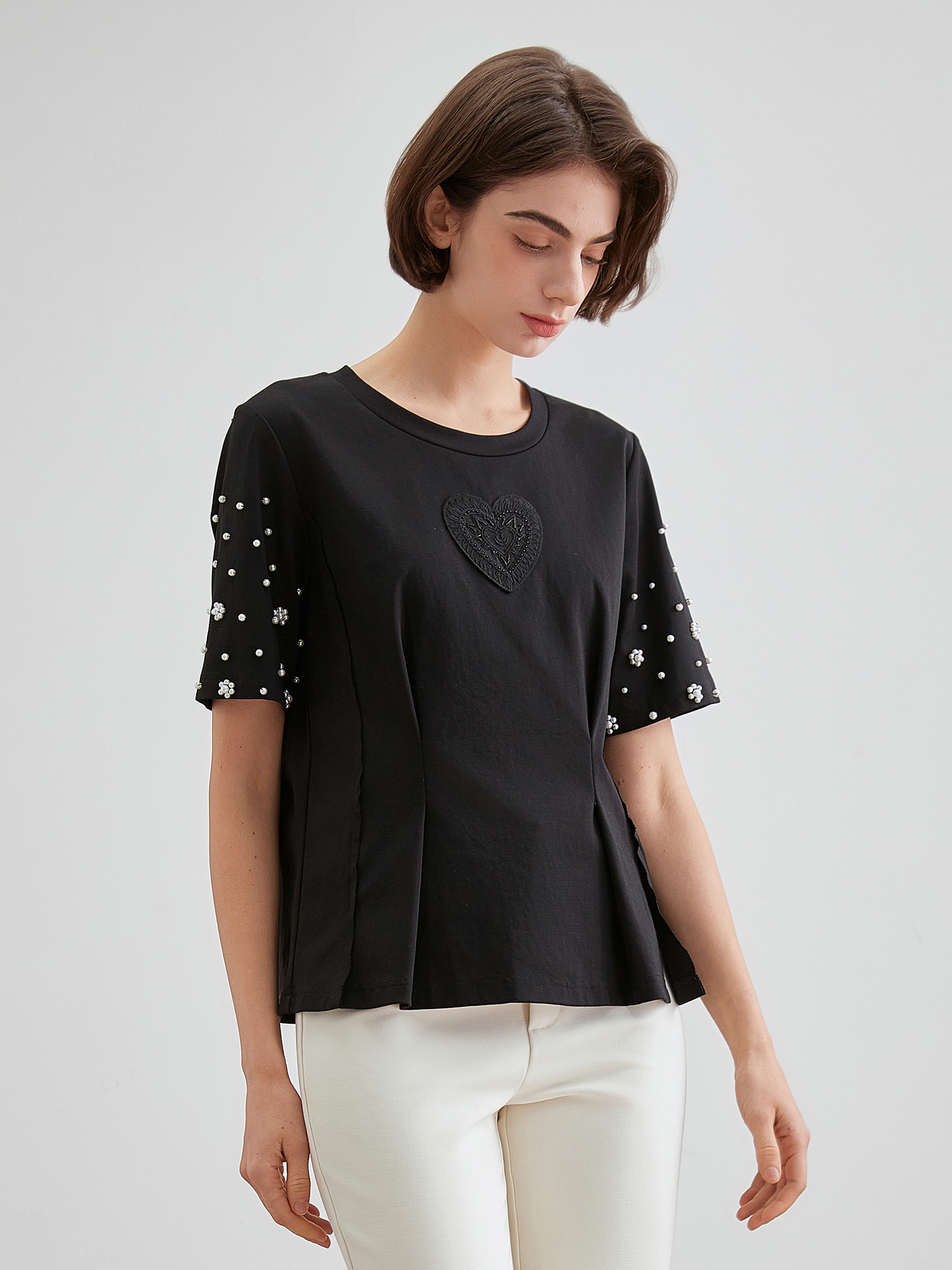 mi-tu 閃鑽圓領T恤