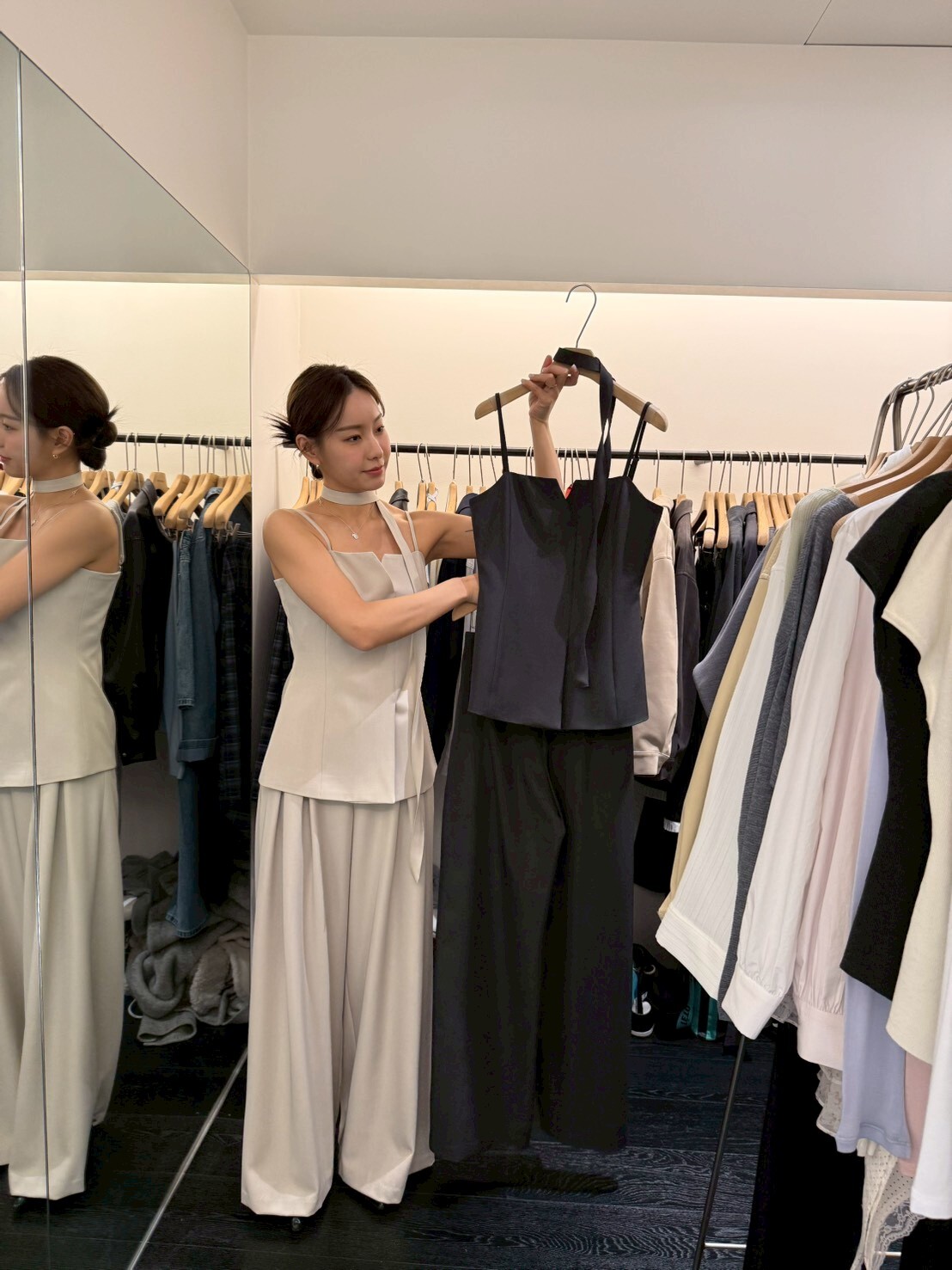 OB6014 壓褶散型褲 (S/M)