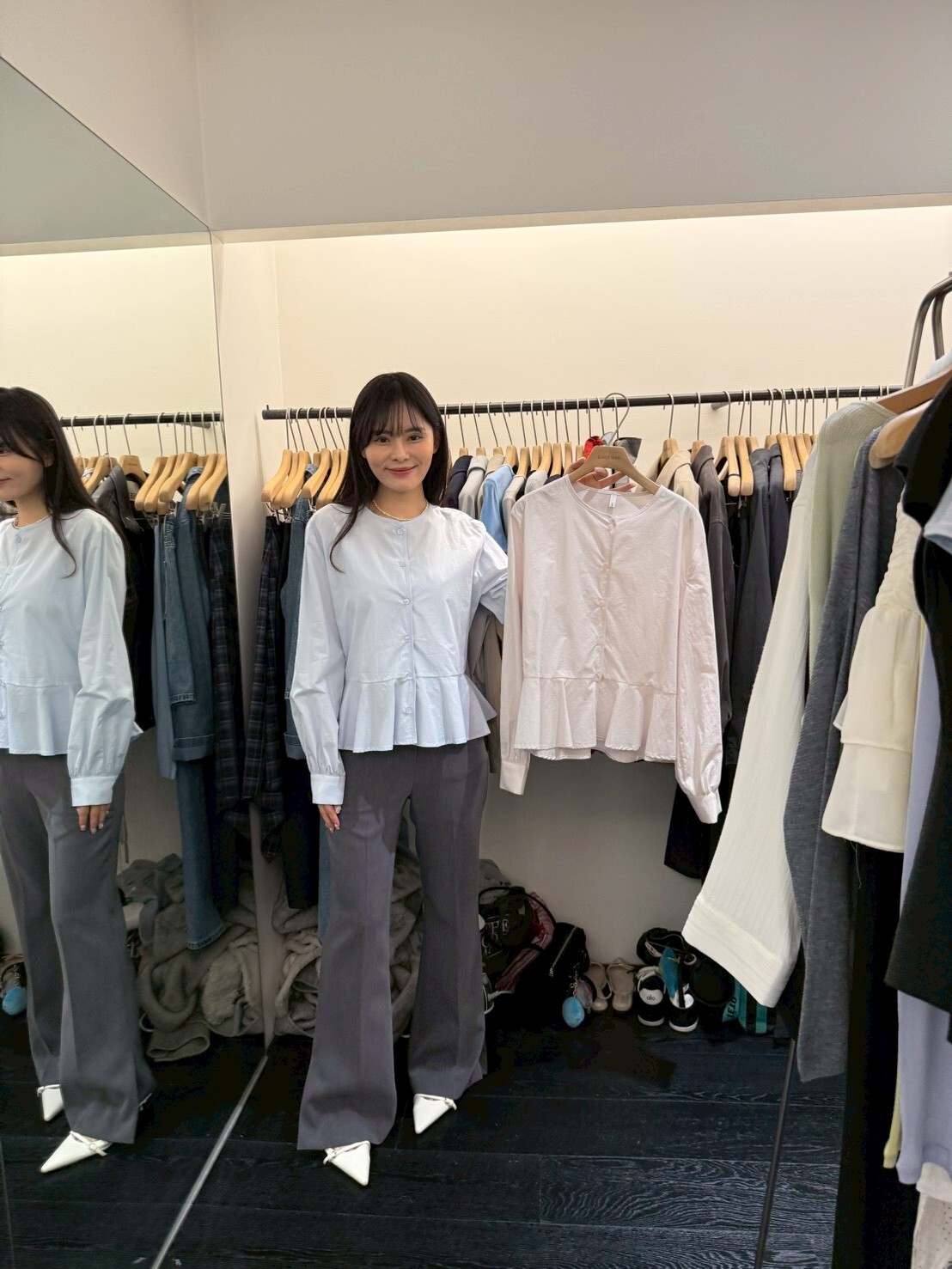 OB6003 裙擺鈕扣上衣