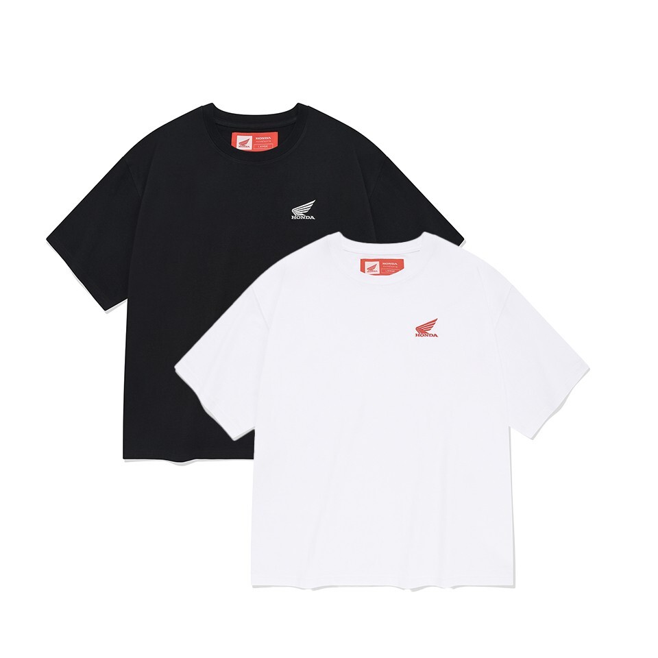 【預購】K031362  Honda 原創翅膀標誌短袖上衣（白 / 黑）[兩件裝]