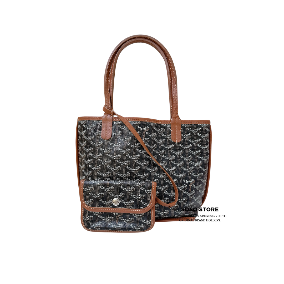 Goyard Anjou Mini Reversible Tote Bag - Black and Brown / SHW
