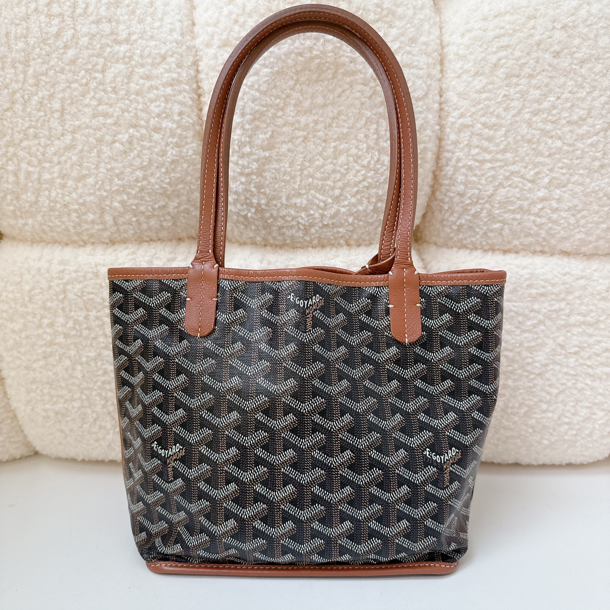 Goyard Anjou Mini Reversible Tote Bag - Black and Brown / SHW