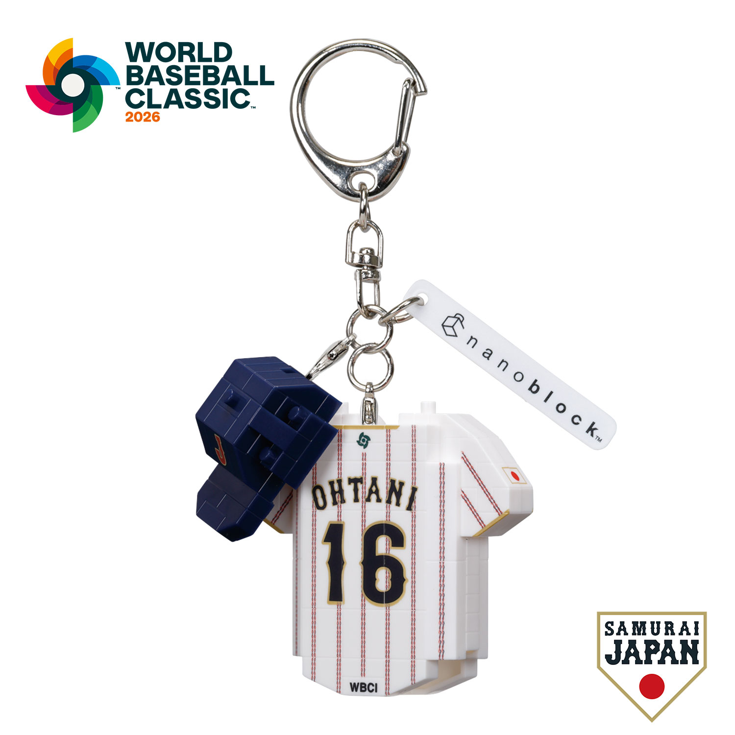 日本限定｜2026 WBC 官方商品 侍ジャパン nanoblock n-fig 球衣吊飾