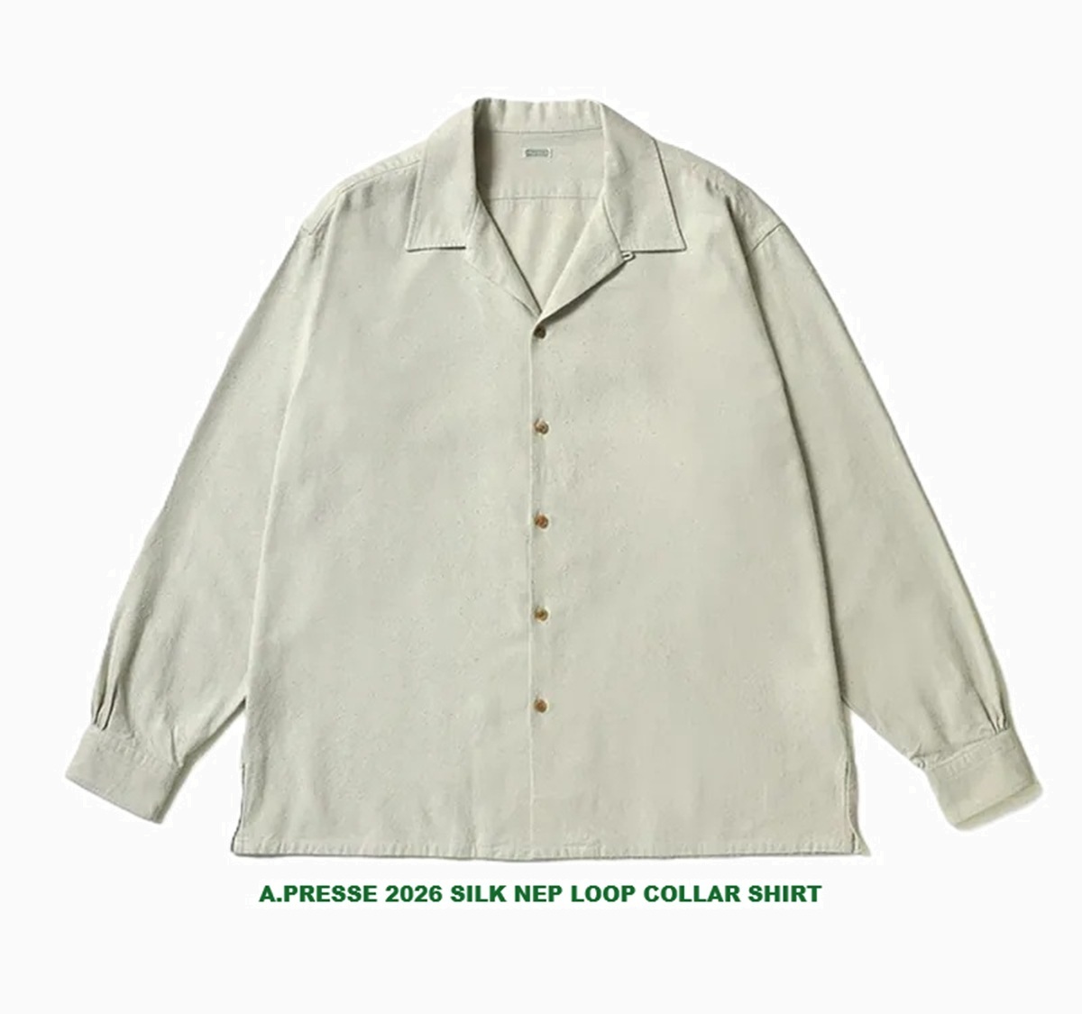 A.PRESSE 2026 SILK NEP LOOP COLLAR SHIRT (26SAP-02-13) - PRE ORDER ITEM (預訂中)
