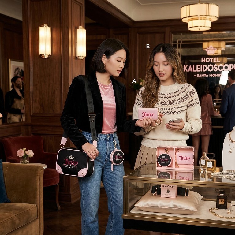 【預購】JUICY COUTURE H031311 經典絲絨相機包四件套裝