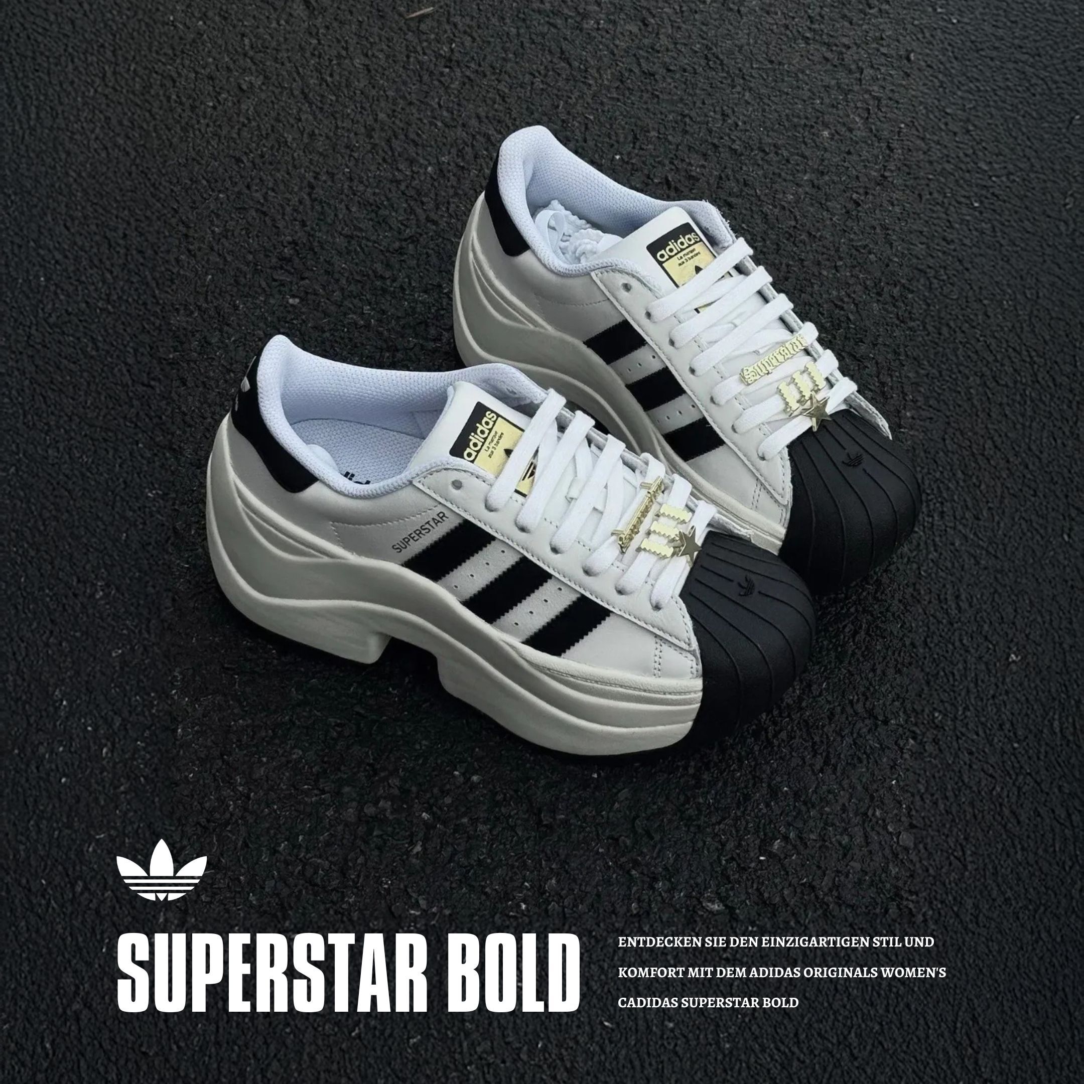 NICEDAY 代購 ADIDAS SUPERSTAR BOLD 厚底 貝殼鞋 增高 黃金 白黑 白金 IH1663