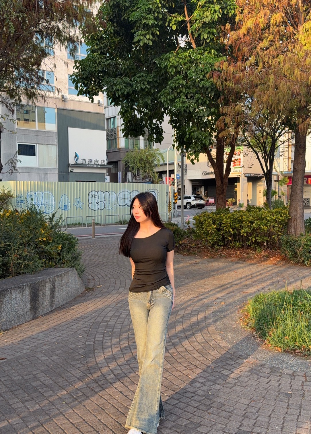 美式復古修身顯瘦收腰短袖