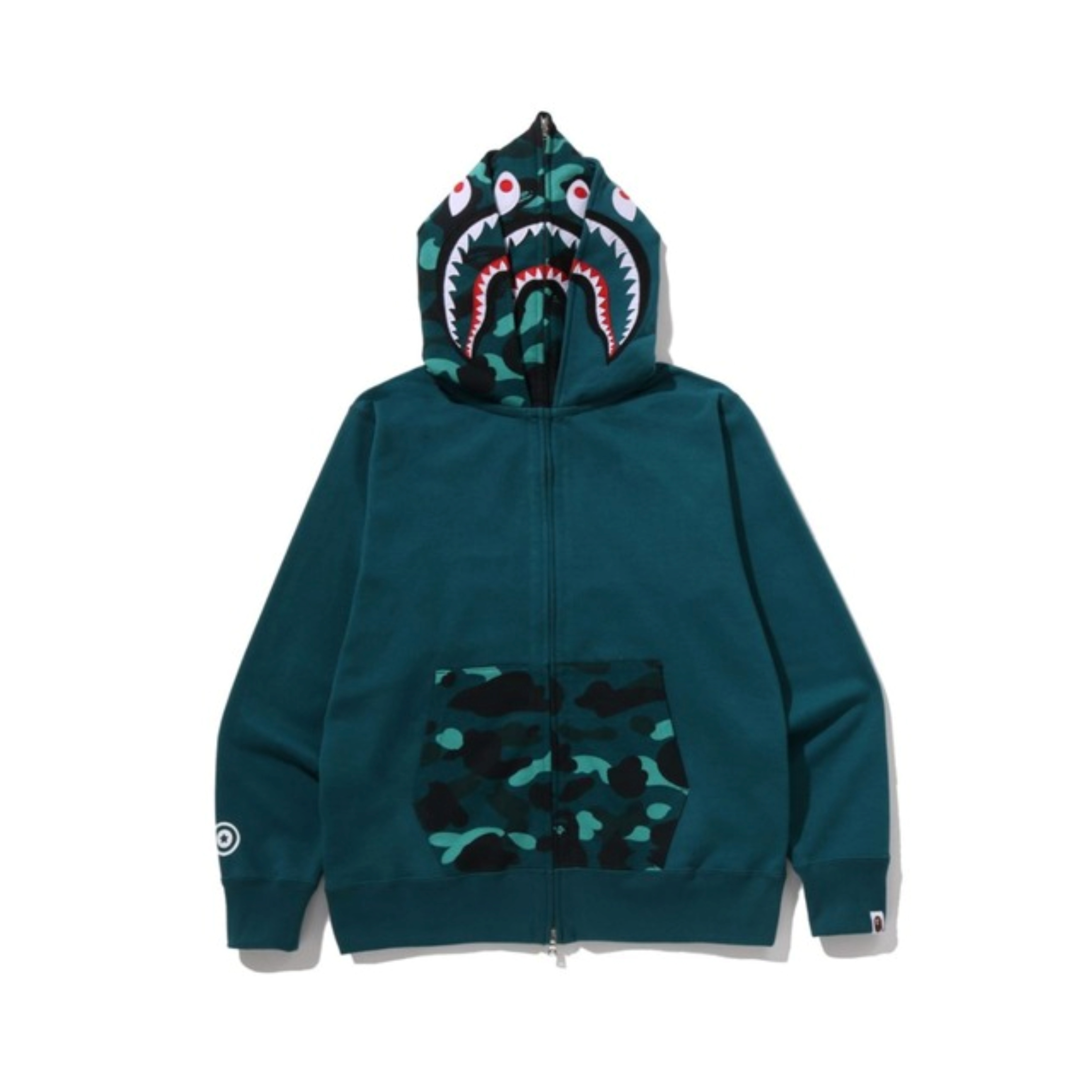 2026SS BAPE A BATHING APE COLOR CAMO SHARK FULL ZIP DOUBLE HOODIE 雙頭 鯊魚 連帽 外套 1M30115009