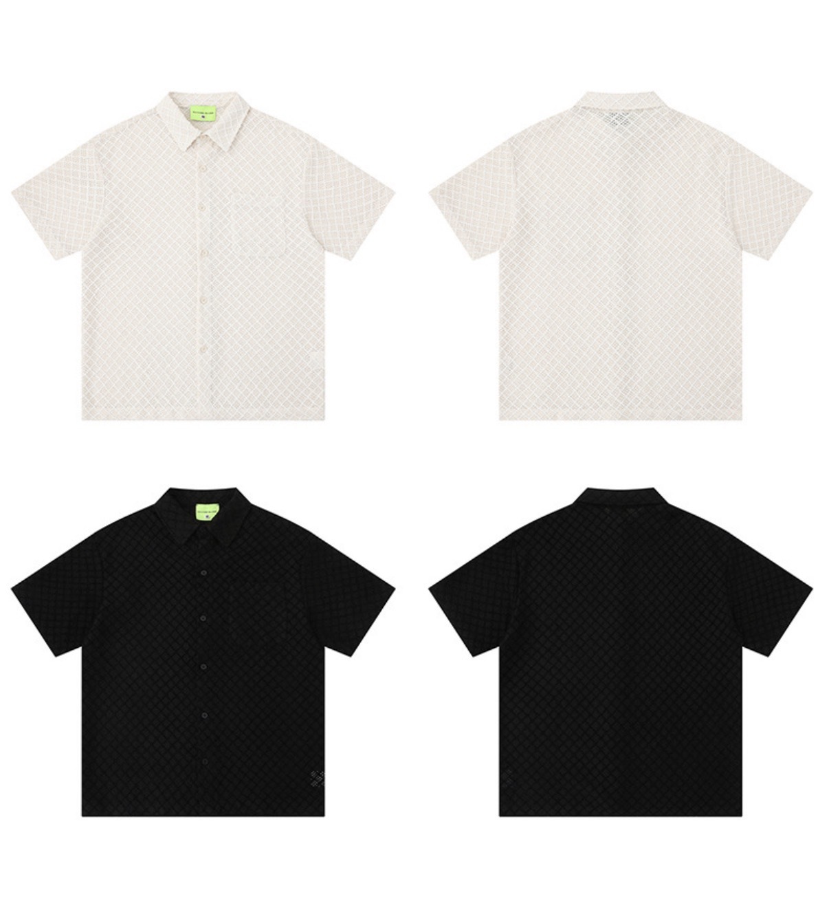 老錢風 菱格紋肌理感襯衫