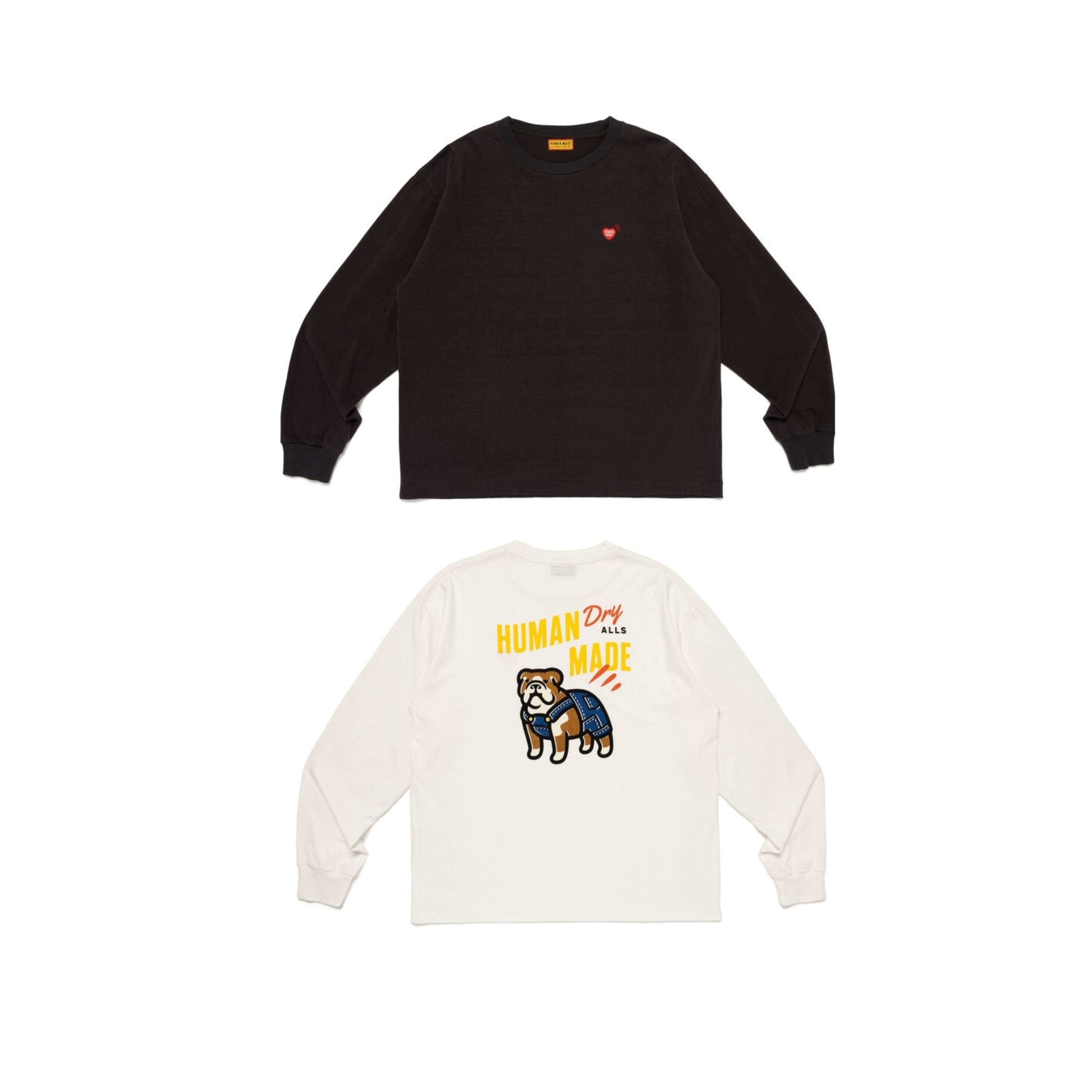 2026SS HUMAN MADE GRAPHIC L/S T-SHIRT 正面愛心 吊帶褲 鬥牛犬 長T 現貨 HM31CS037