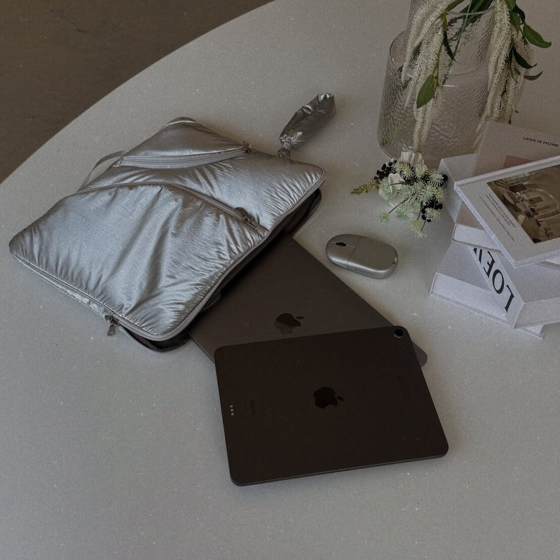 《6617》辣妹個性黑銀電腦包