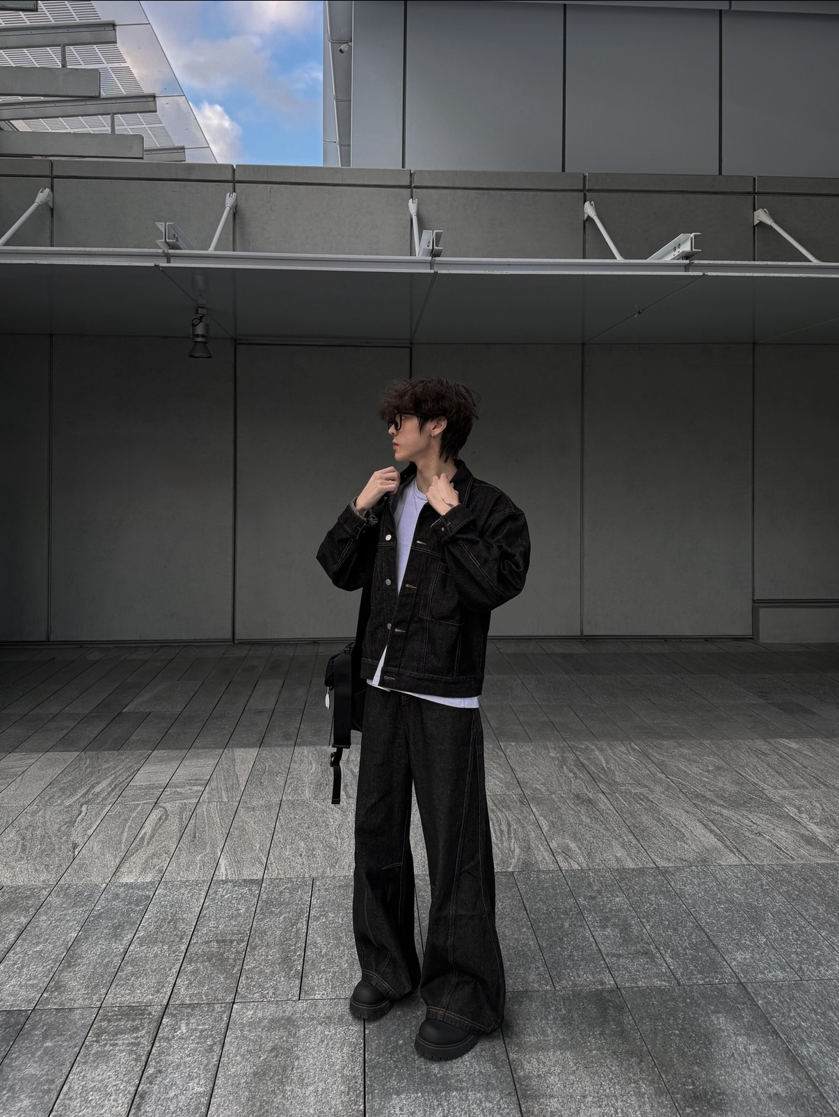 （部分現貨）丹寧厚磅牛仔寬褲