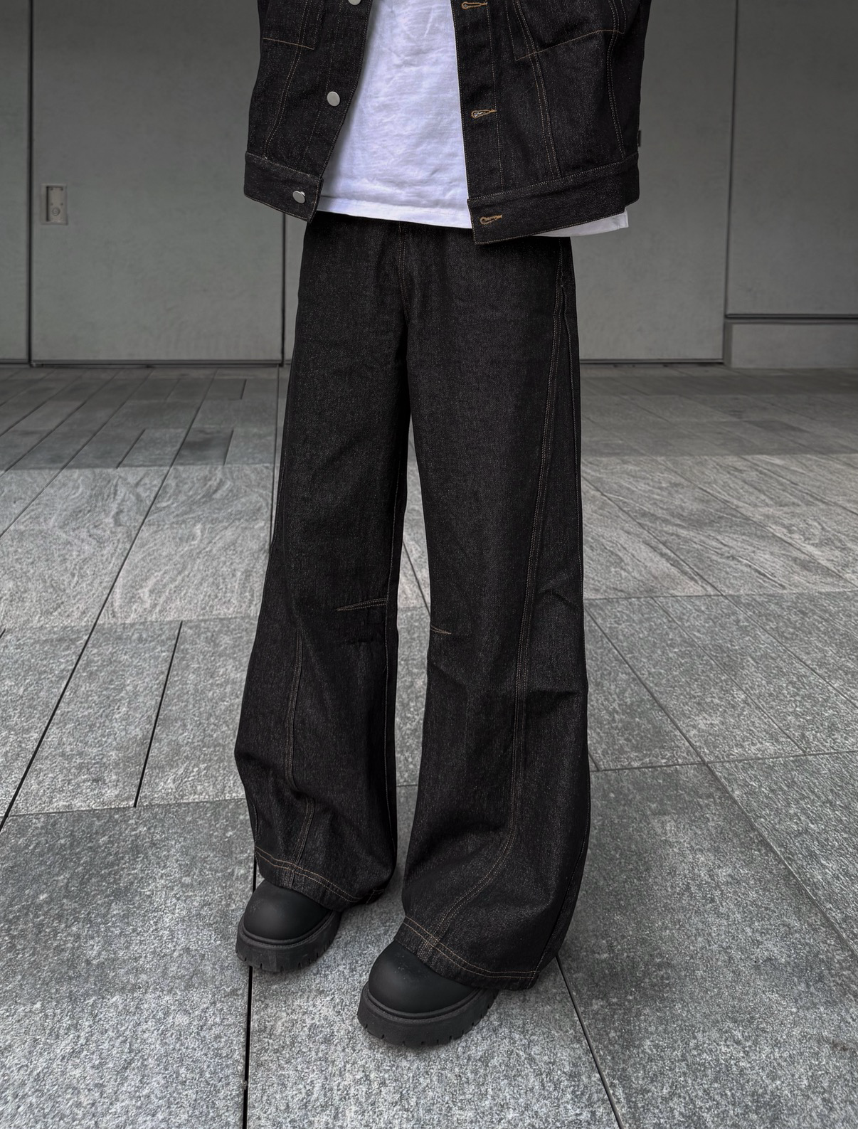 （部分現貨）丹寧厚磅牛仔寬褲