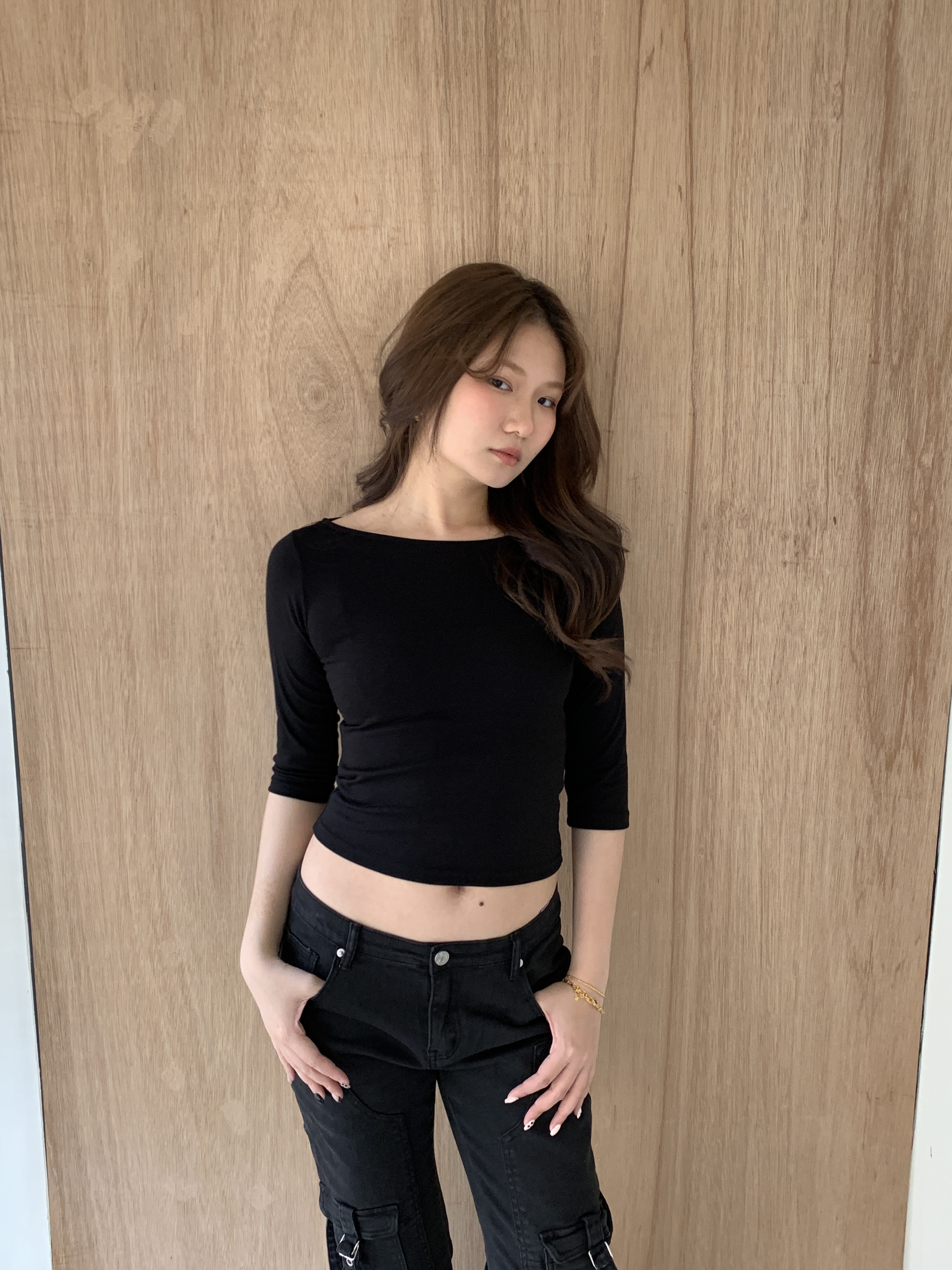 M006/2000s復古七分柔棉T