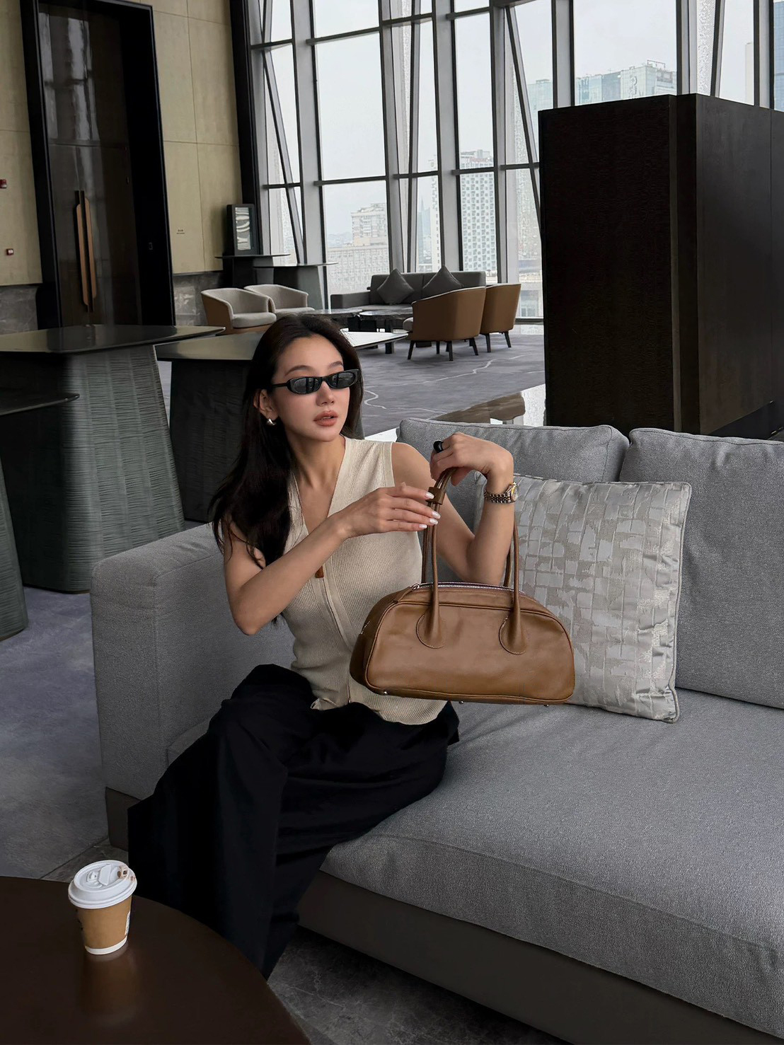 歐美女子拉鍊造型螺紋V領上衣-S-L / 4色 (Elegant & Love)