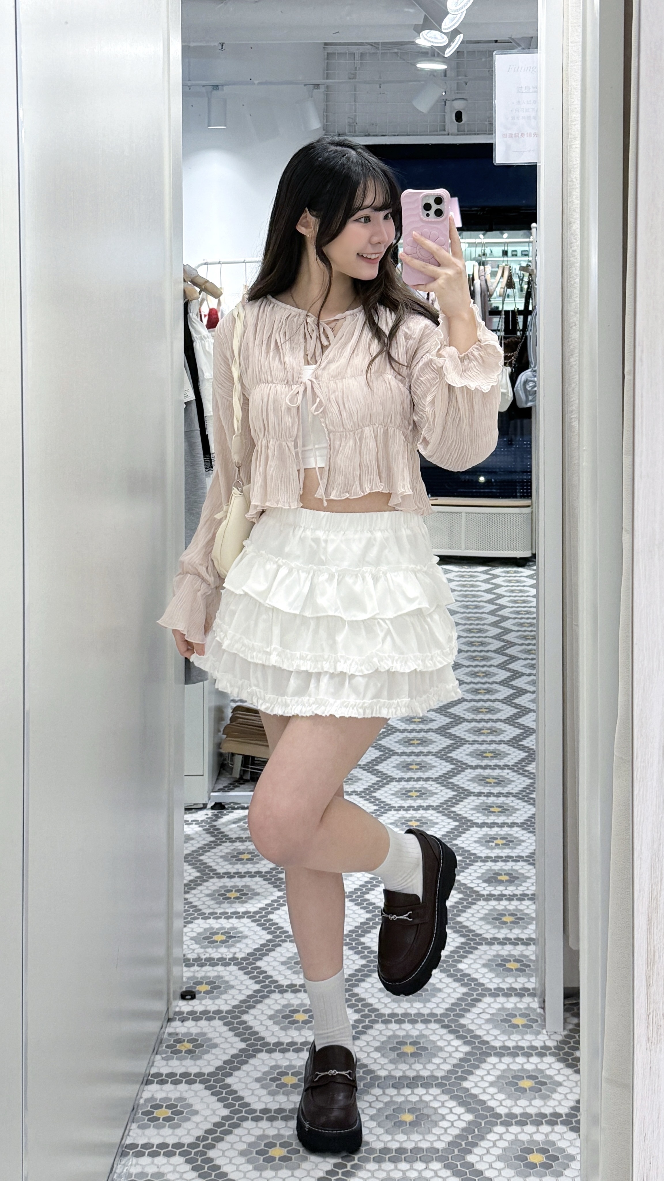 JP1205｜日本直送.ᐟ.ᐟ 超舒服泡泡綁帶喇叭袖上衣 ☁️⊹ ࣭