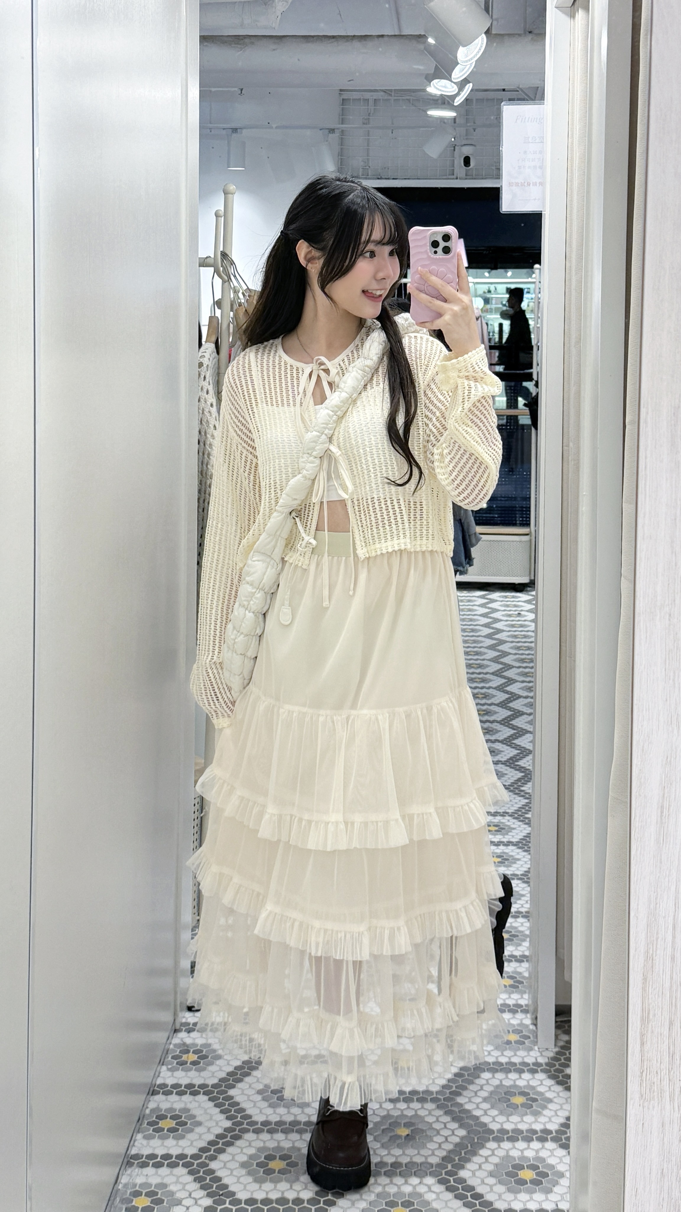 JP1190｜日本直送.ᐟ.ᐟ 雙蝴蝶設計網狀綁帶外套₊୨ৎ ྀི