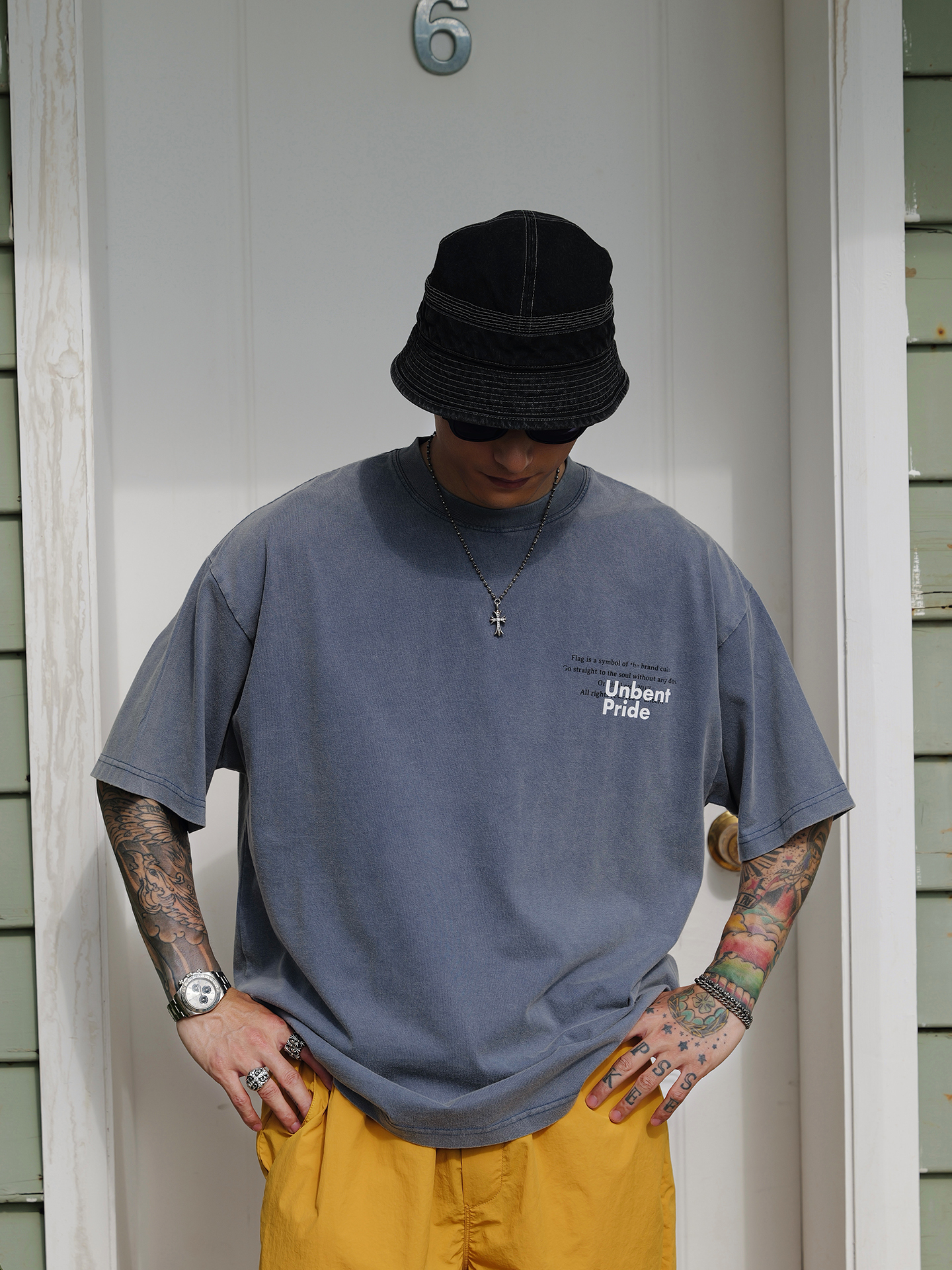 Unbent 26 S/S 沙洗標語短袖