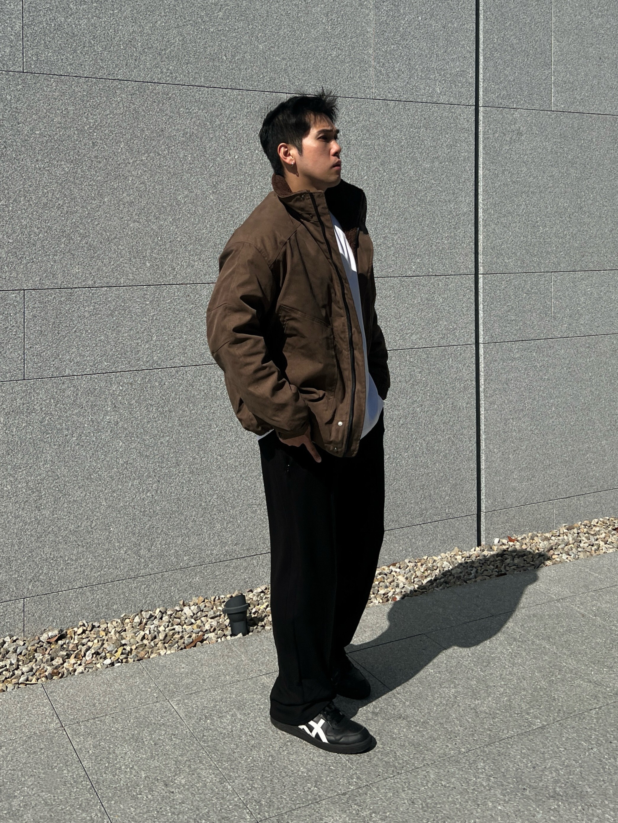 [1atm] 排列-內磨毛立領夾克