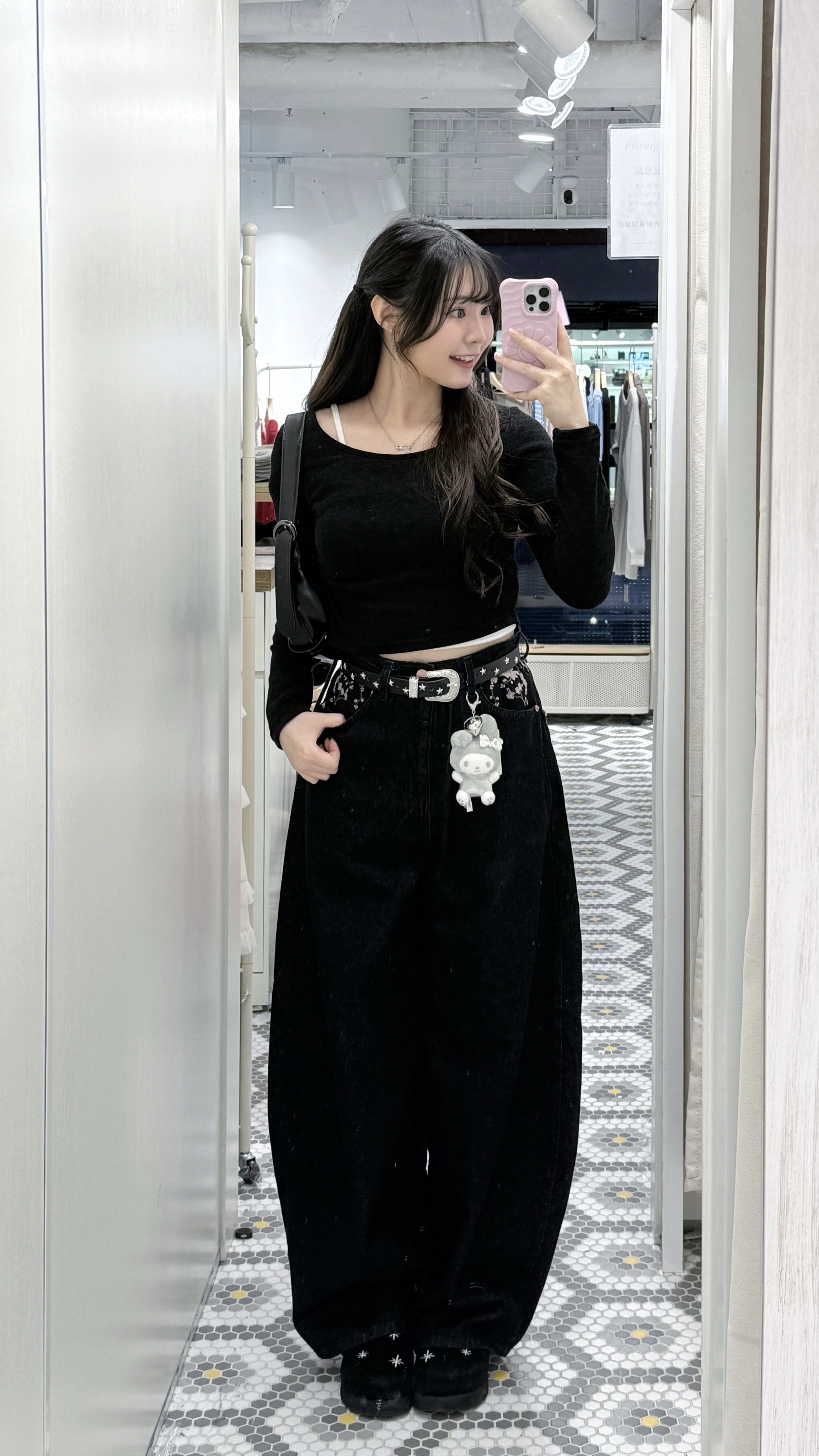 P0224｜全韓熱賣！櫻花🌸刺繡彎刀褲💗ྀི