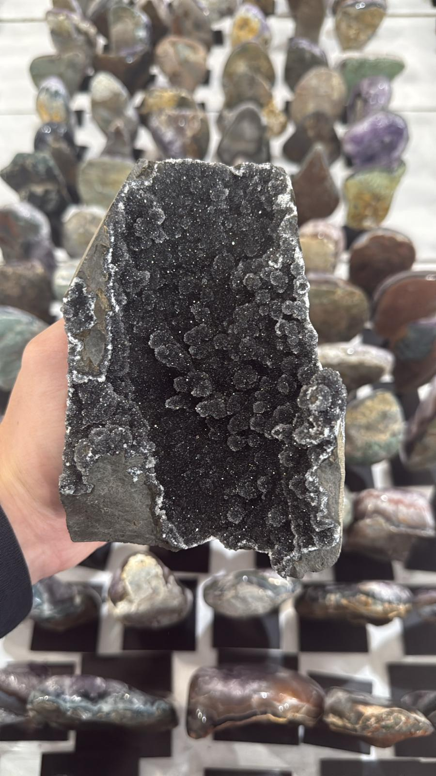 WL248 黑銀河紫水晶鎮 A248 1.18 kg