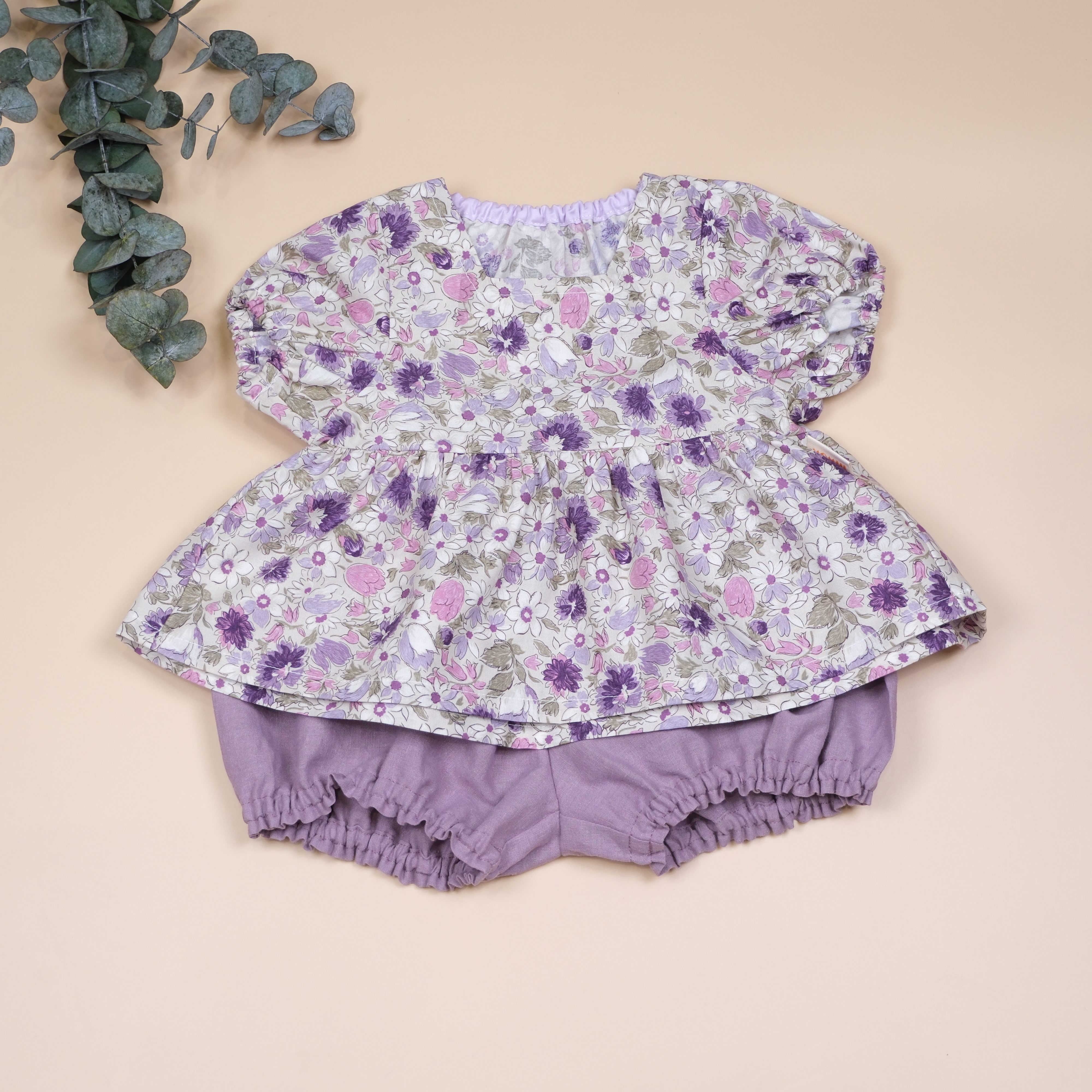 Jardin Doux 柔霧花園套裝系列 ✤ 薰紫 ✤ 手作花園上衣泡泡短褲套裝
