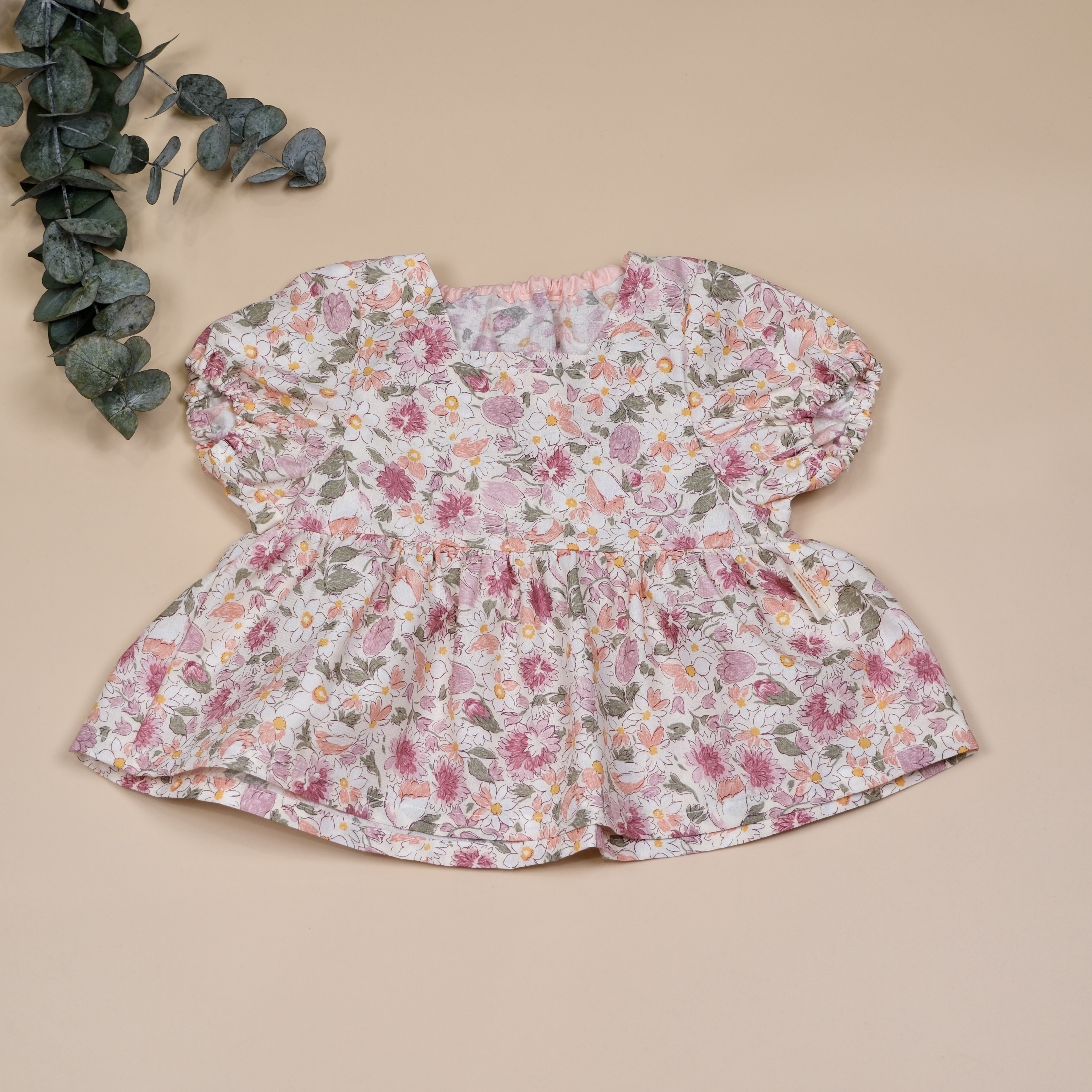 Jardin Doux 柔霧花園套裝系列 ✤ 奶杏 ✤ 手作花園上衣泡泡短褲套裝