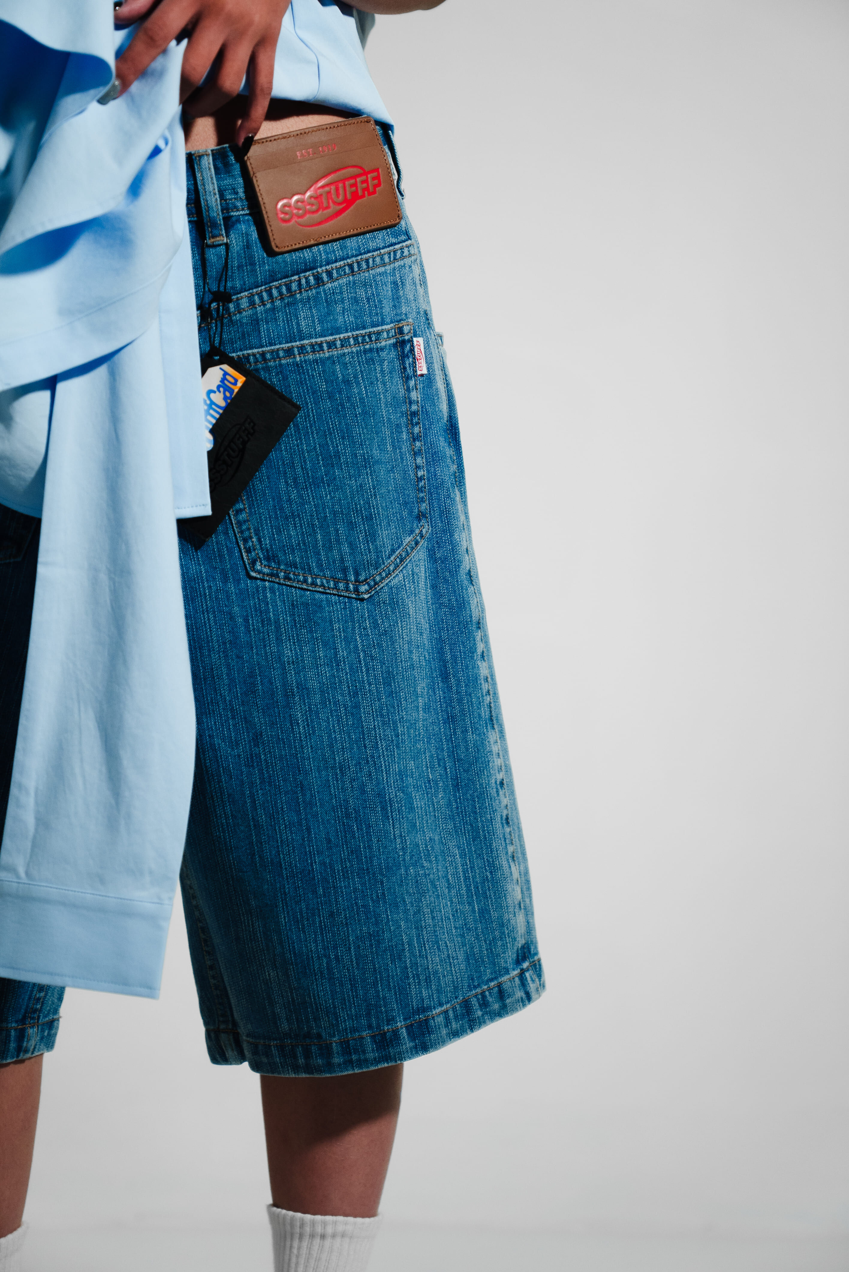 【Focus Store】現貨秒發 SSSTUFFF SS26 Card Holder Denim Shorts 牛仔短褲 SSS-SS26-PNT10