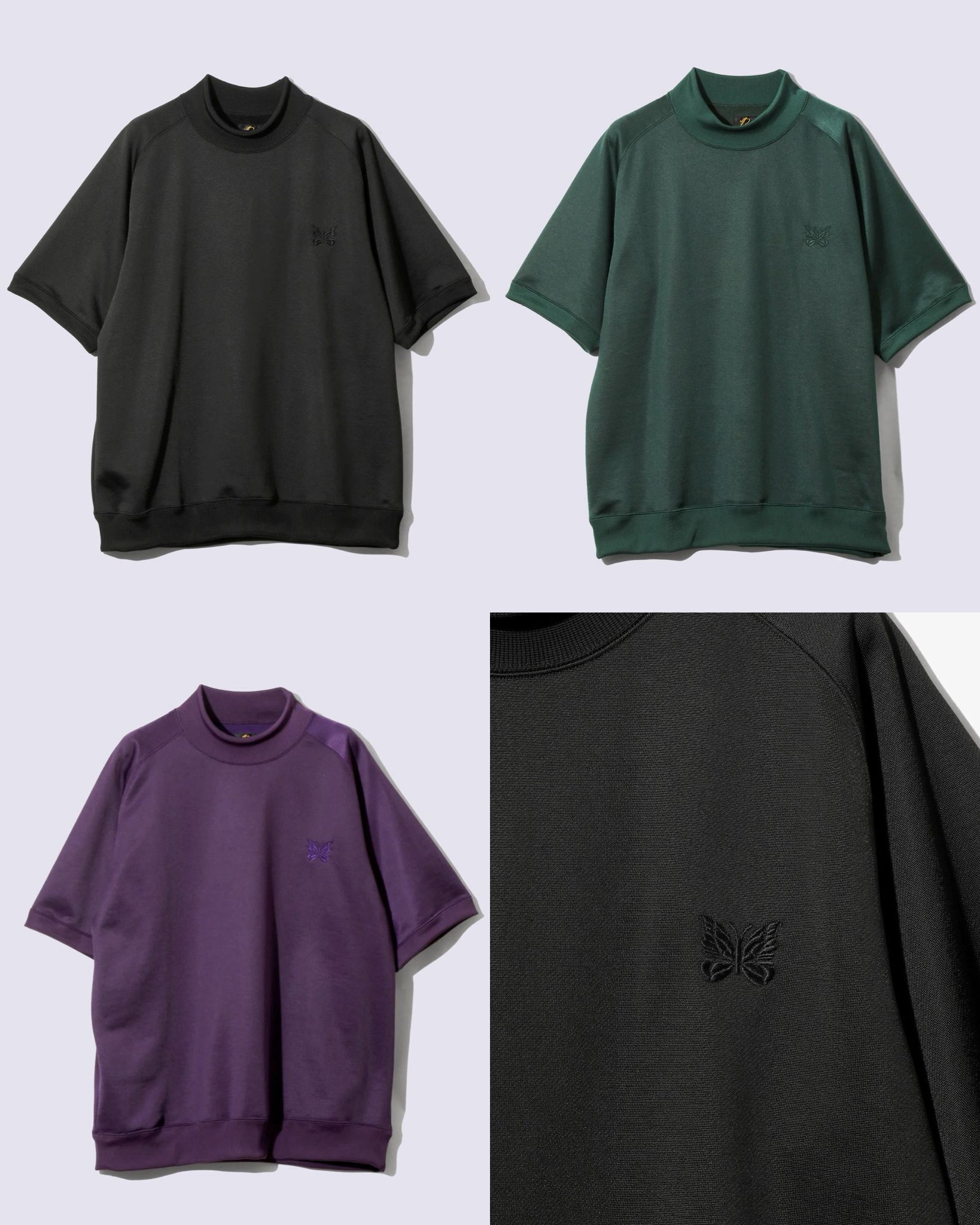 現貨|NEEDLES S/S Mock Neck Shirt - Bright Jersey (3 Colours)