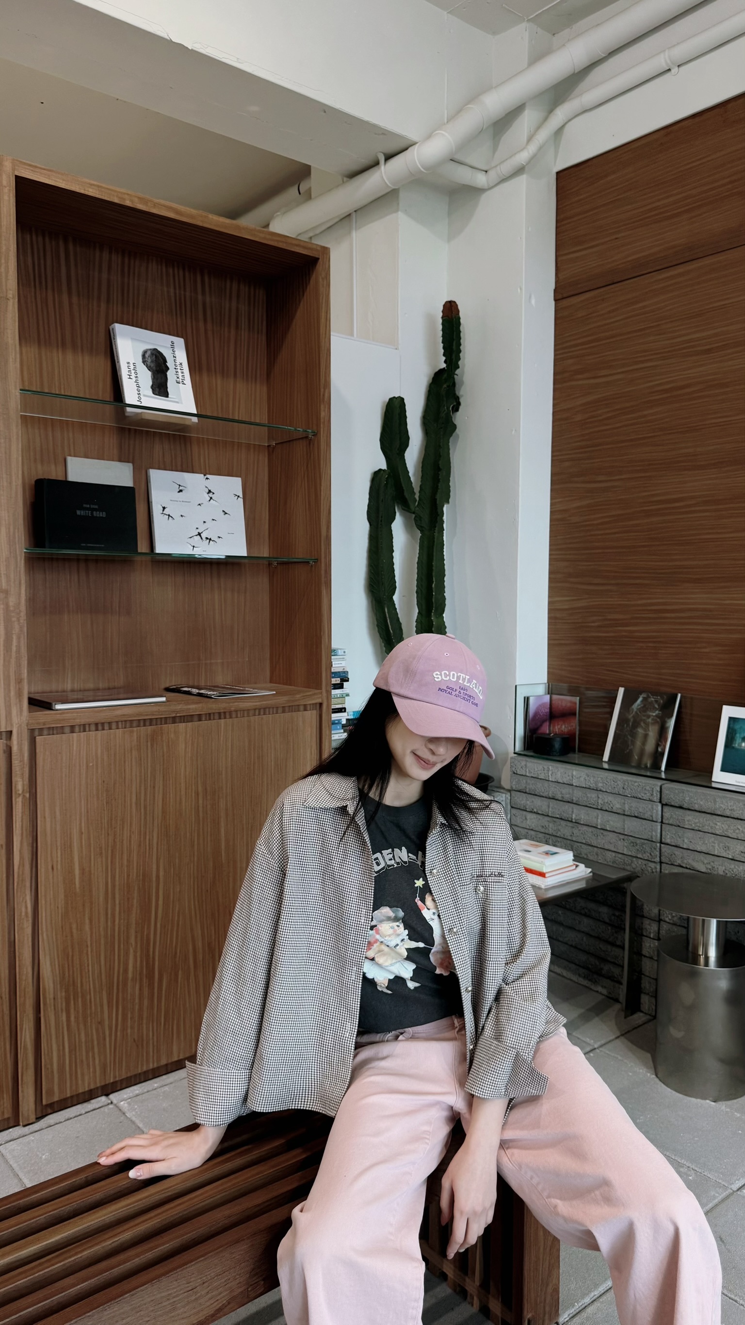 質感刺繡格紋襯衫