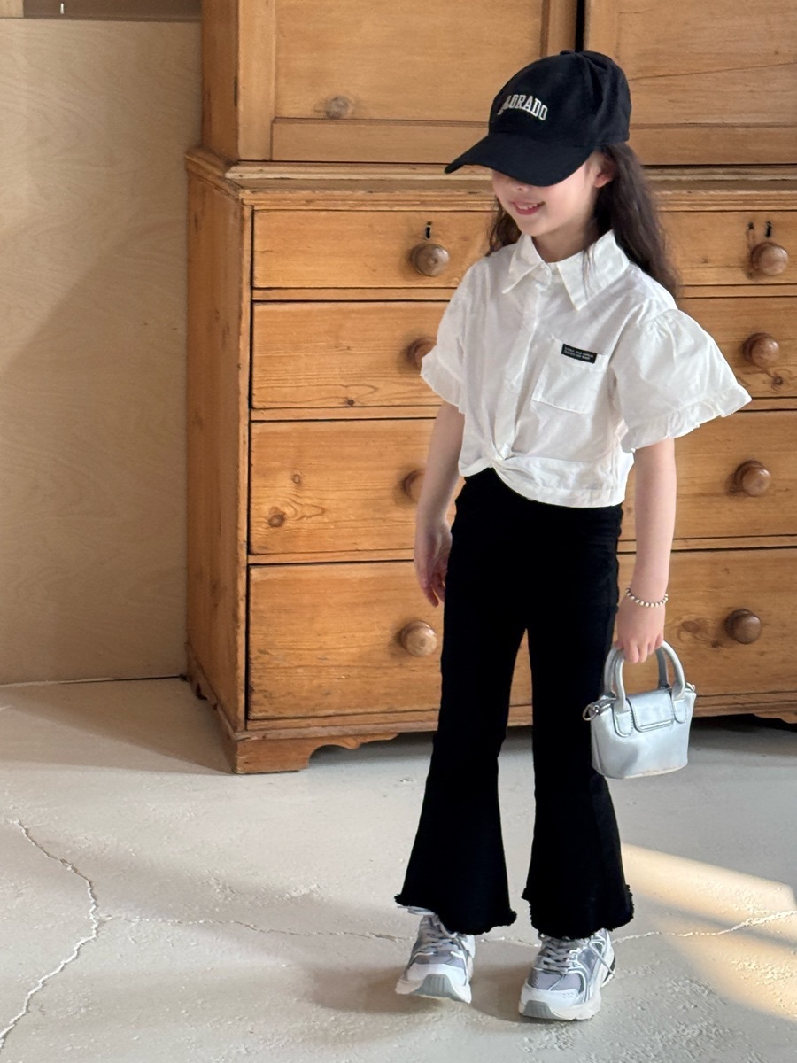 兩色修身不修邊喇叭褲