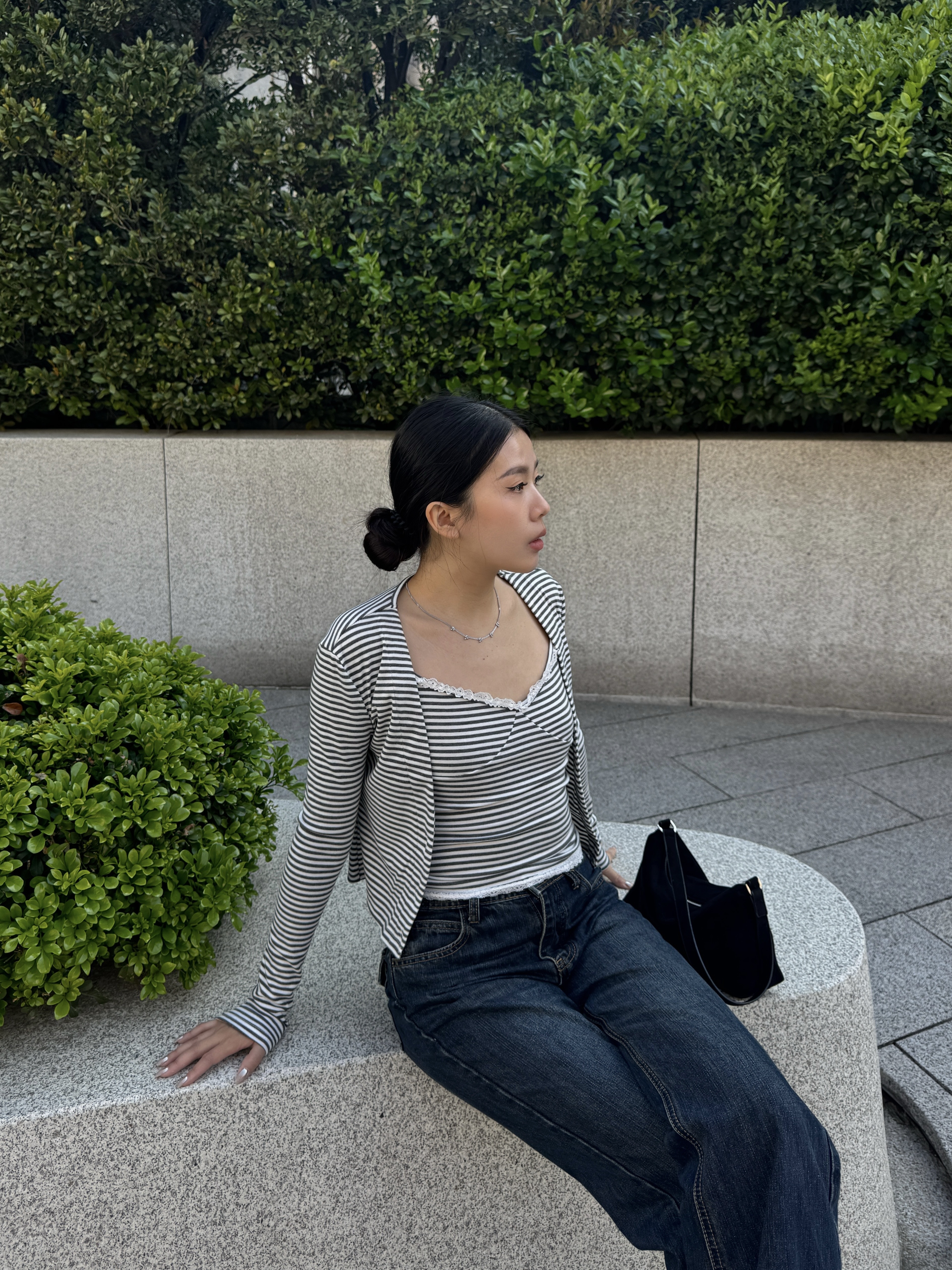 蕾絲條紋背心兩件套🐰