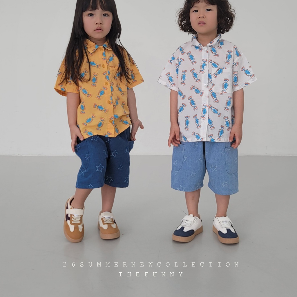 正韓夏thefunny 兩色逗趣糖果襯衫
