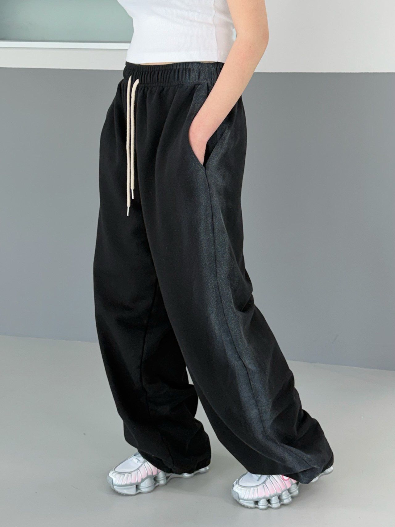 仿污可束腳運動褲 P3261