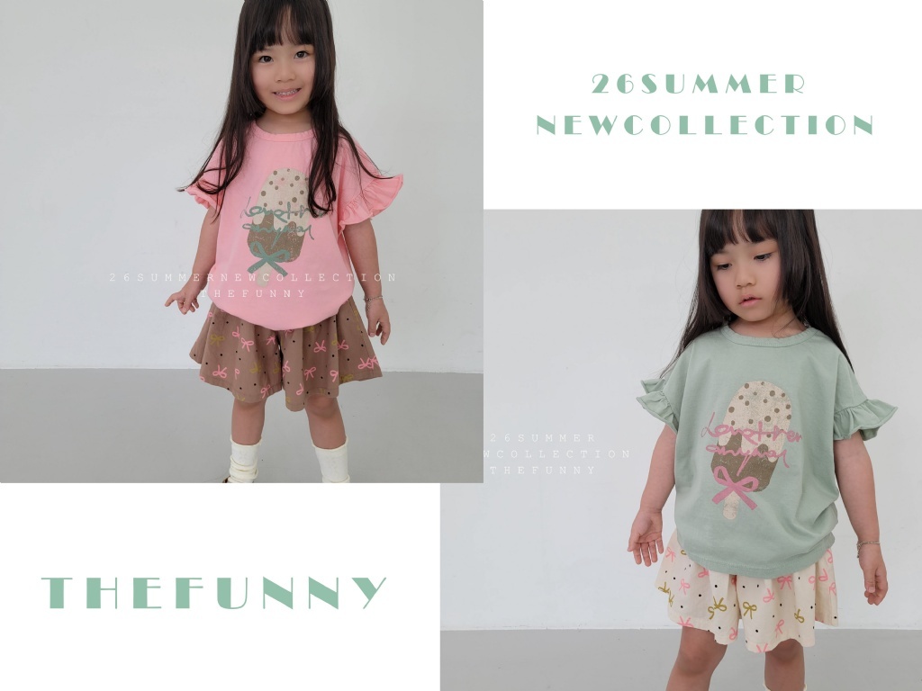 正韓夏thefunny 蝴蝶結冰棒飛袖上衣