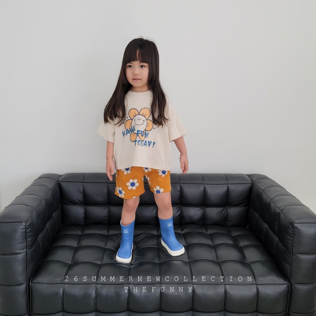 正韓夏thefunny 微笑花朵短袖上衣