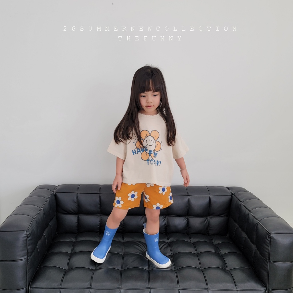 正韓夏thefunny 微笑花朵短袖上衣