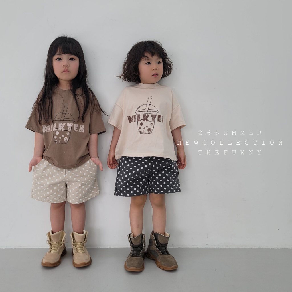 正韓夏thefunny 珍珠奶茶短袖上衣