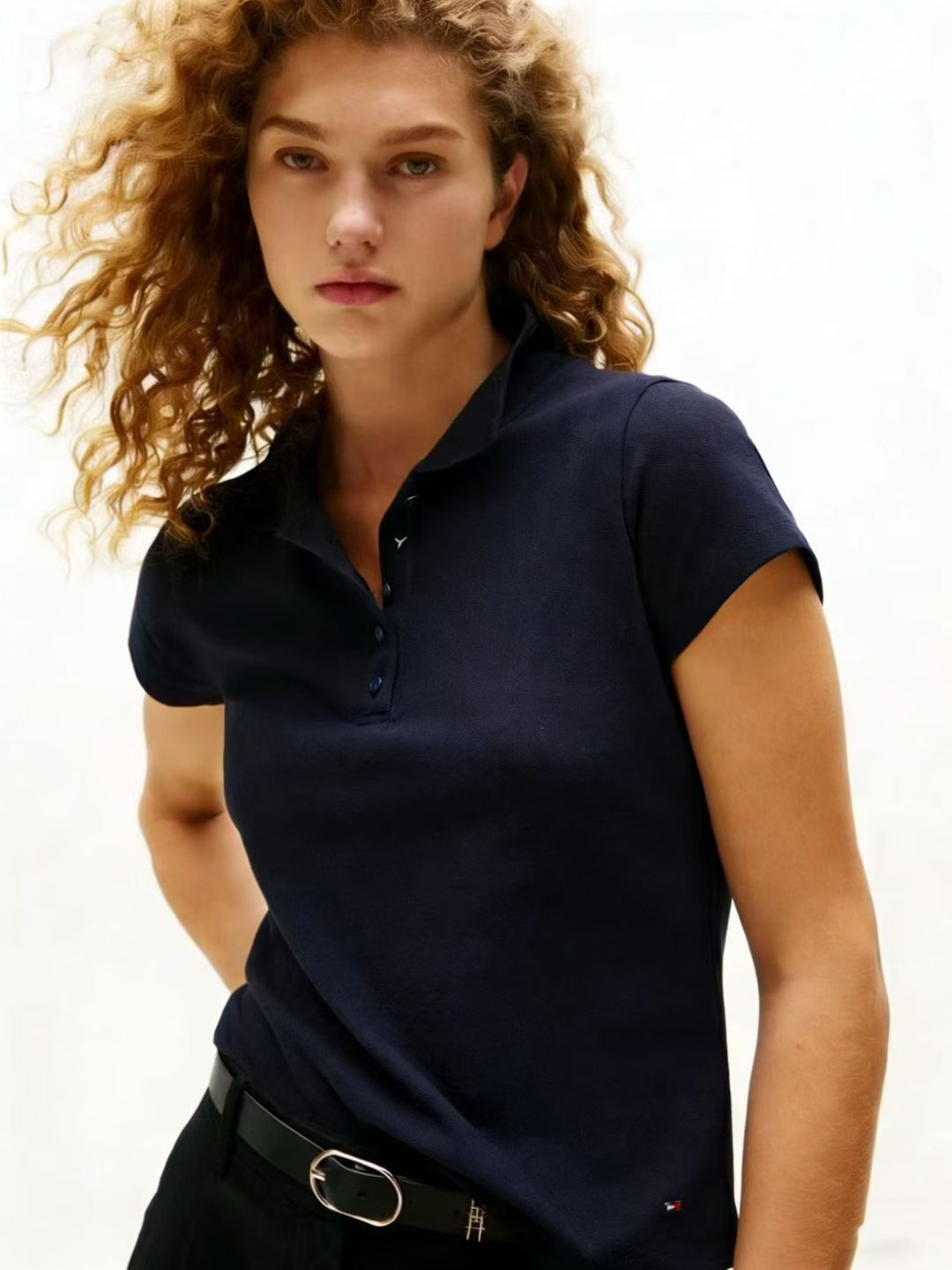 TOMMY 女款 刺繡小LOGO 短袖Polo