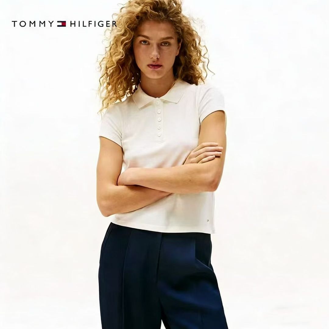 TOMMY 女款 刺繡小LOGO 短袖Polo