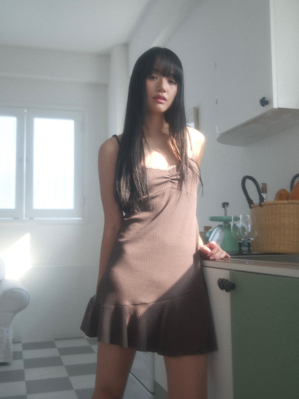 ason - BEA MINI DRESS (BROWN)