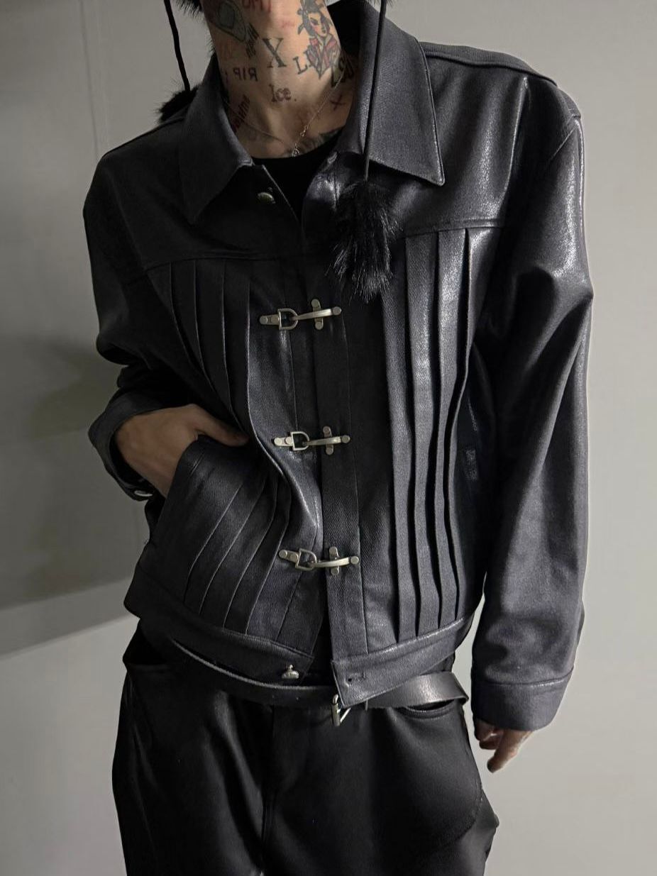 淨色反領開胸外套 C_y-149JK