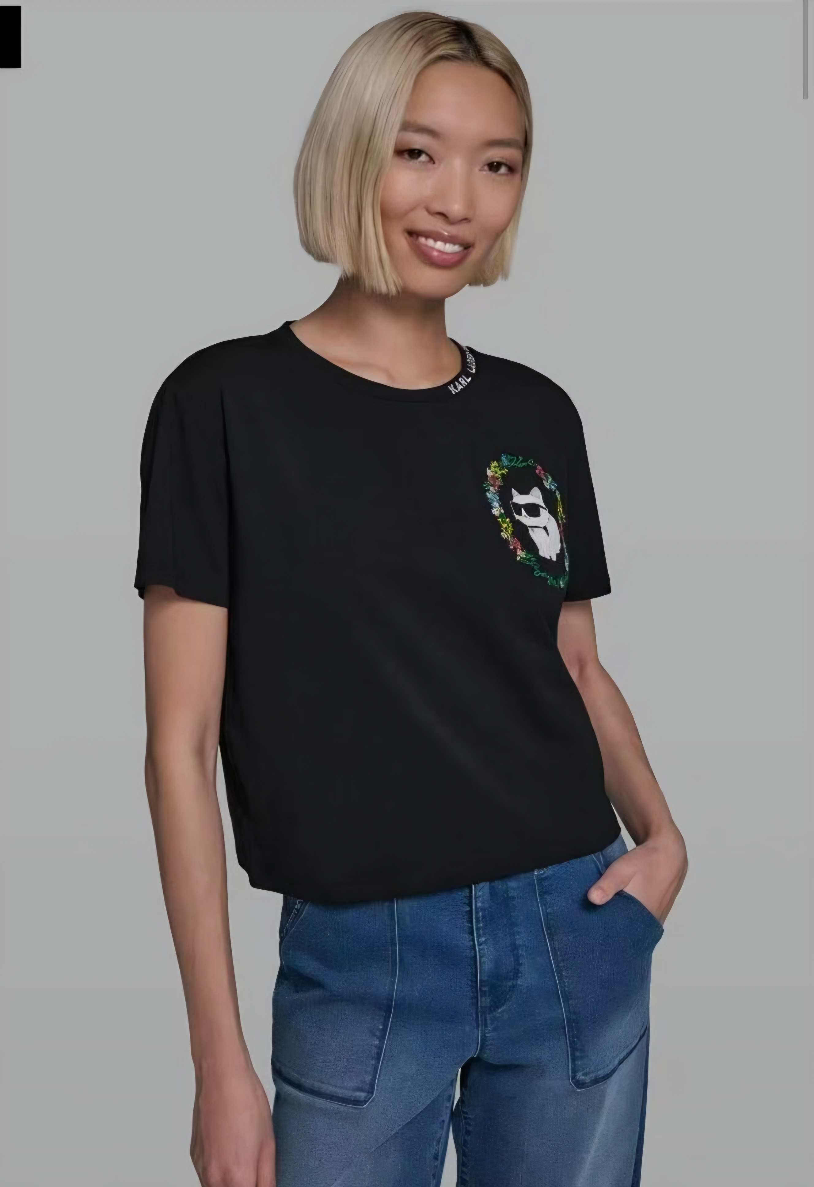 KARL 老佛爺 花圈圖案 女款 Tee