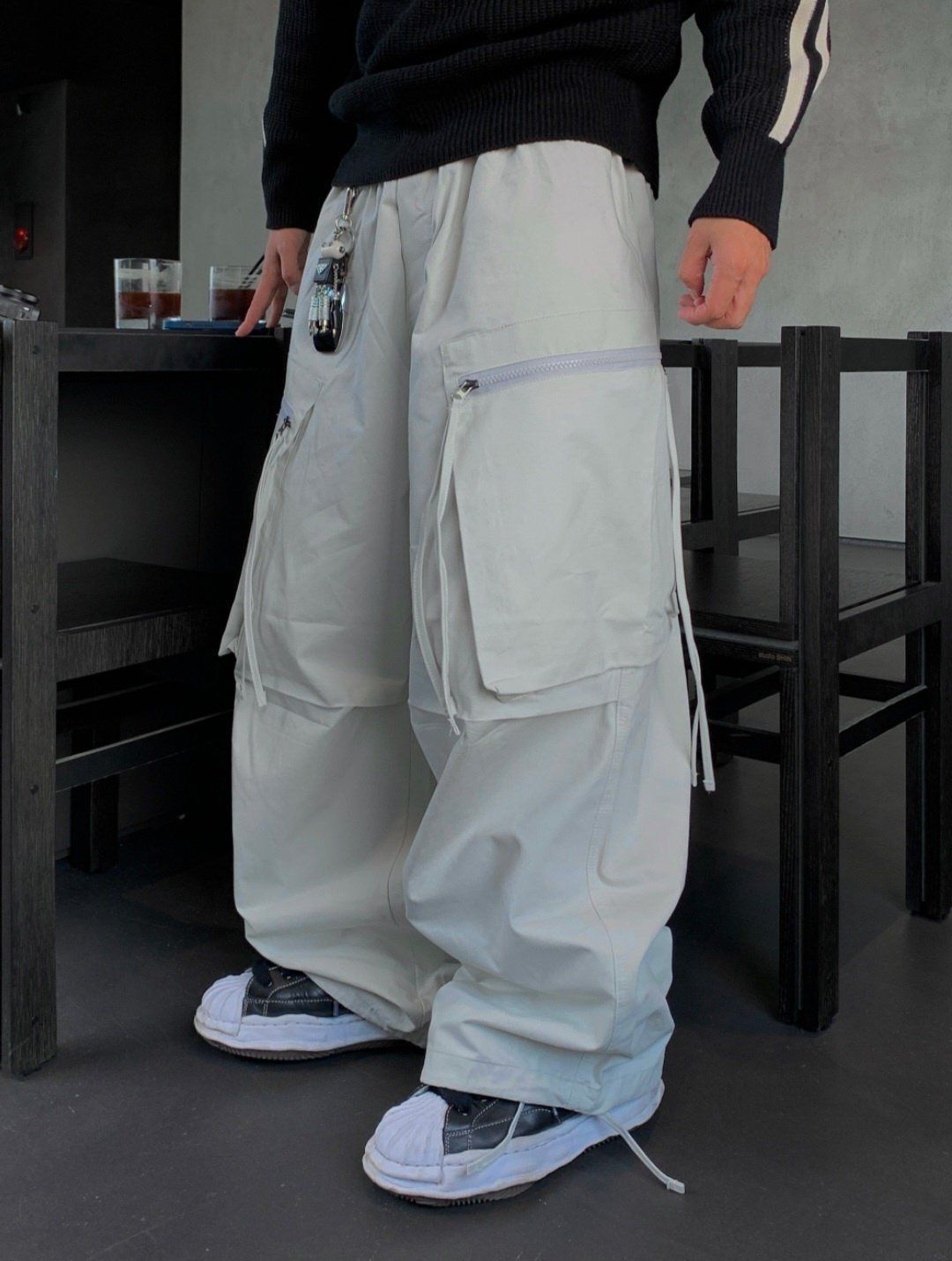 淨色工裝鬆身褲 P2691