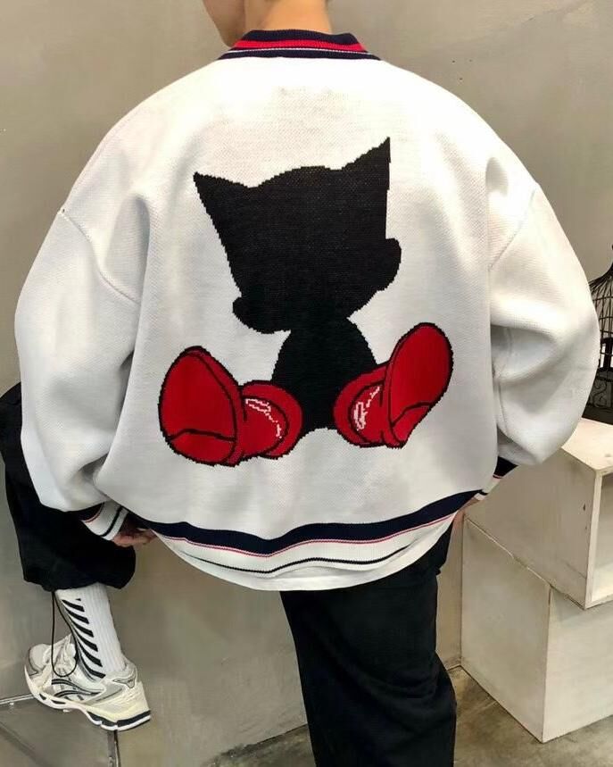 英文字圖案開胸針織外套 VAMPIRE-004JK