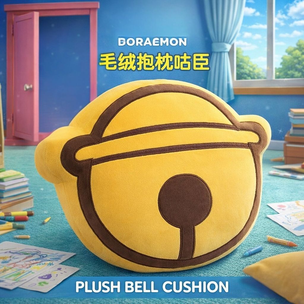 多啦A夢 ~ 毛絨抱枕咕臣/坐墊 鈴噹