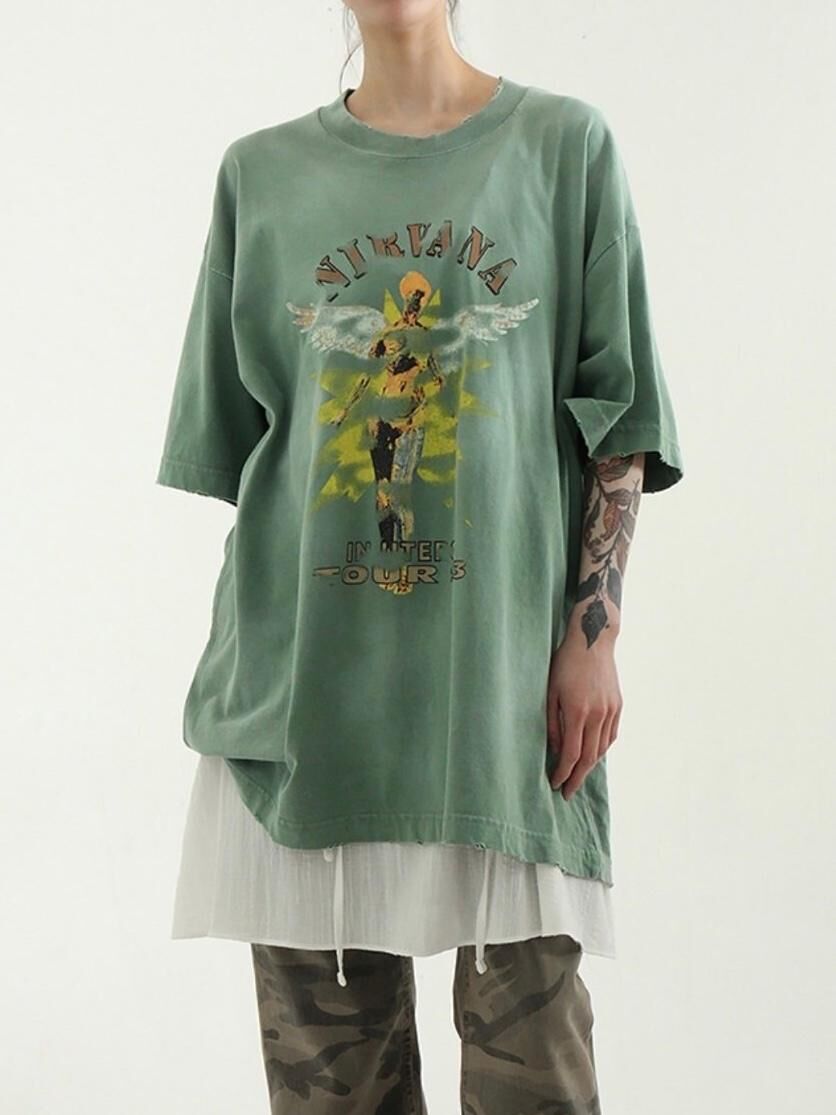 洗水英文字圖案短袖Tee ARCHIVE-345T