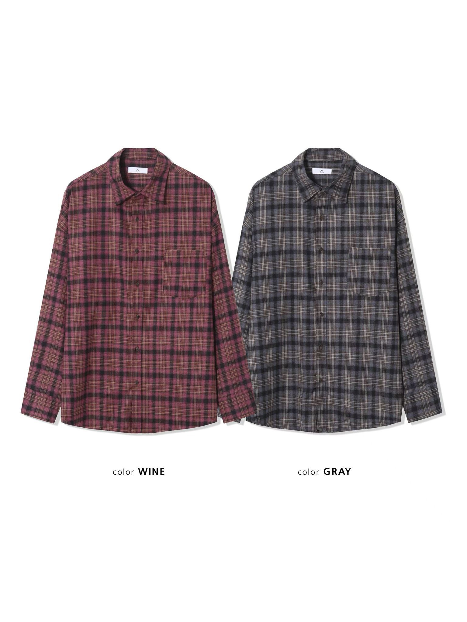 OverSize格仔長袖恤衫 S2452