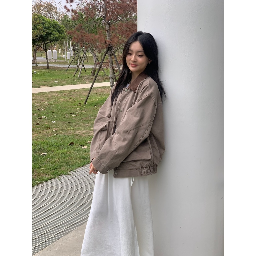 A22 巴恩風奶油摩卡外套 #6430