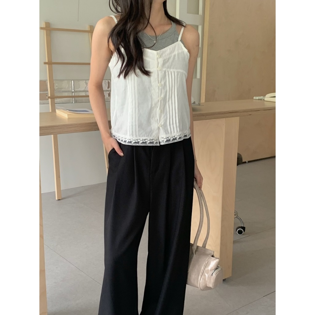 A25 法式吐司提花蕾絲小吊帶 #8505